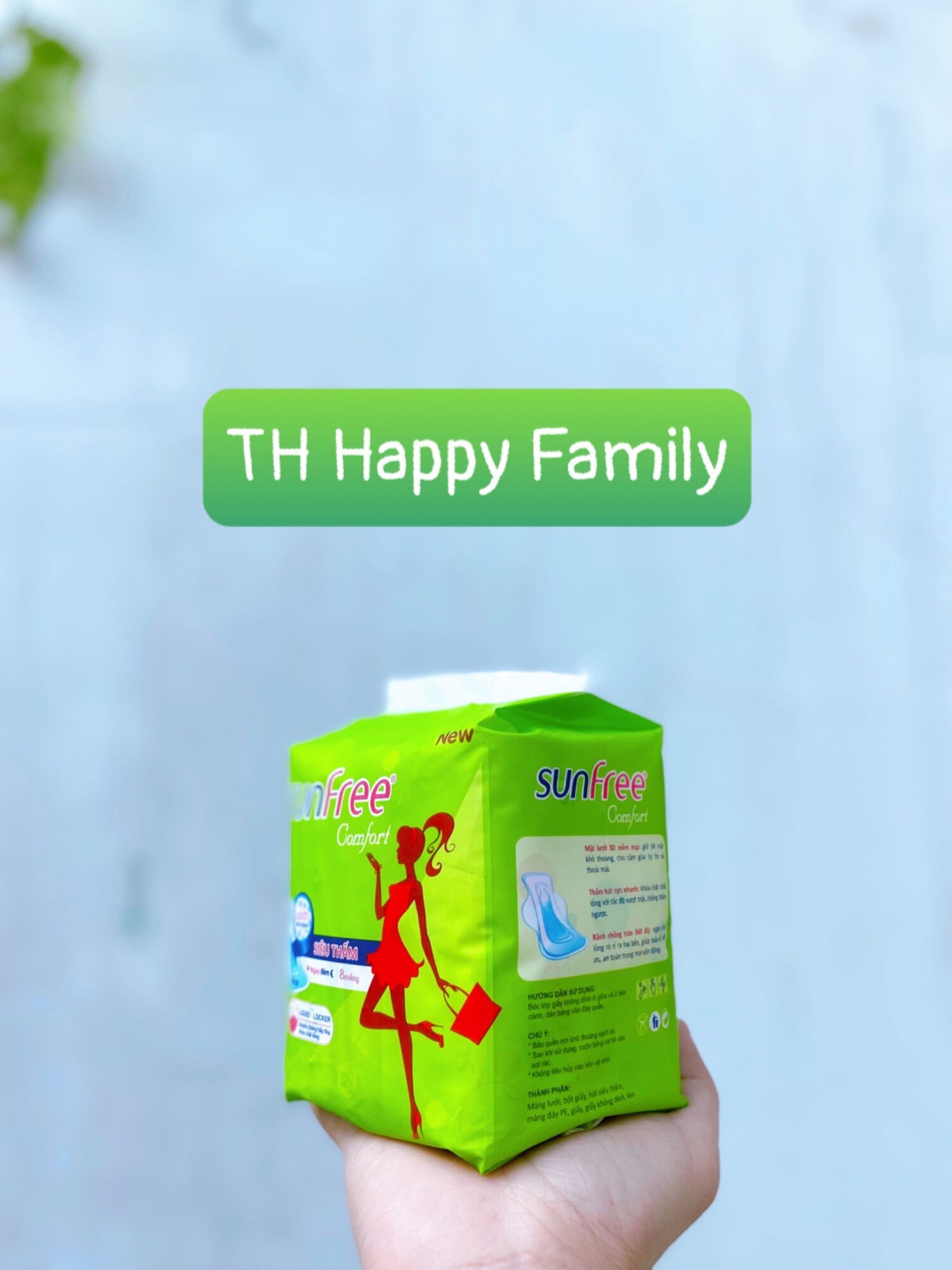Combo 8 Gói Băng vệ sinh Sunfree có cánh (8 miếng/gói)