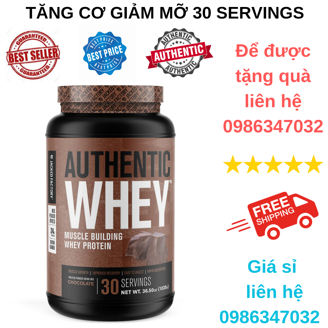 Jacked Factory Authentic Whey Protein Tăng Cơ Giảm Mỡ 900g - 30 Servings