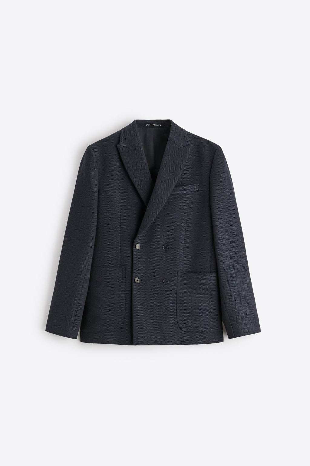 Áo khoác blazer Zara authentic DOUBLE-BREASTED HERRINGBONE size 46