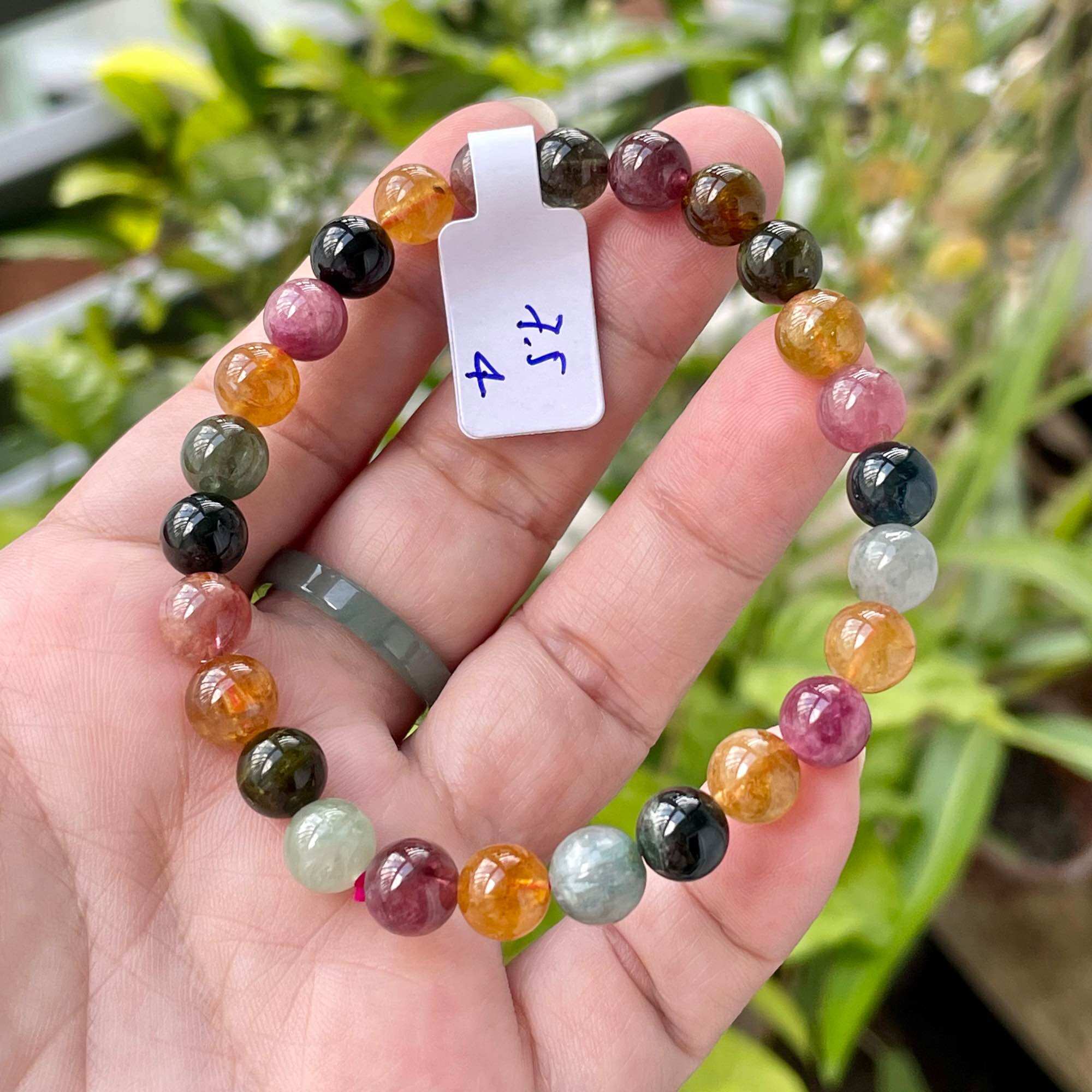 Vòng tay tourmaline bóng đẹp vip 7.5ly