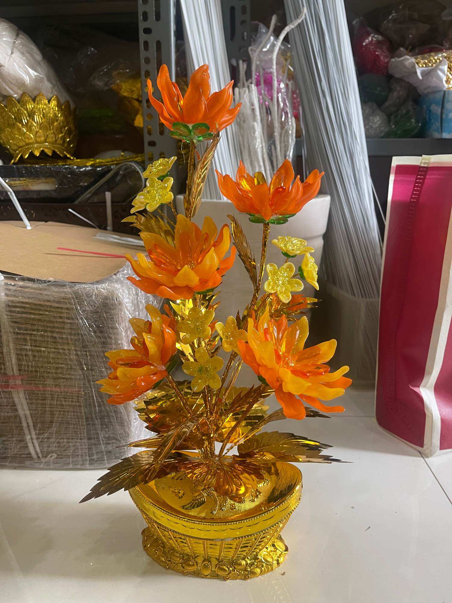 Cây kim tiền để bàn thờ cao 45cm ngang 20cm