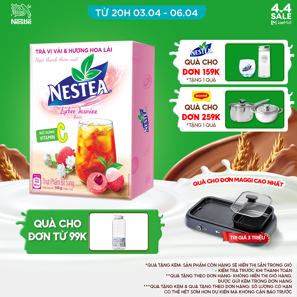 [ƯU ĐÃI THÁNG 6] Trà NESTEA vị Vải & Hương Hoa Lài (1 gói x 1g)