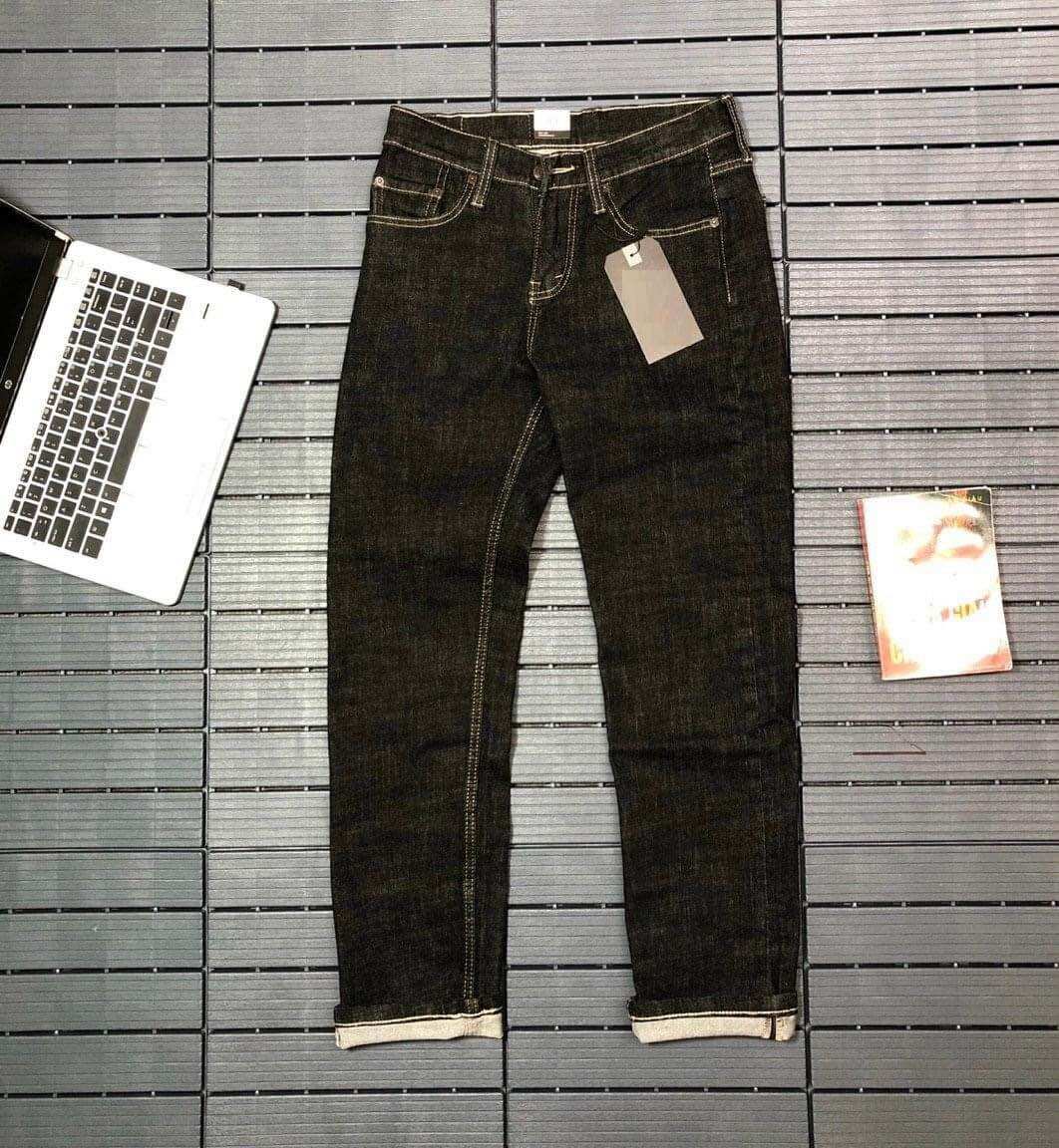 Quần Jean nam cao cấp siêu hot Quần bò nam ống đứng Màu đen muối tiêu Jean co giãn