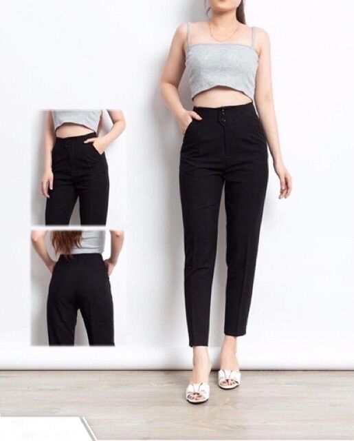 Quần baggy nữ 2 cúc lệch Milala shop mã 168