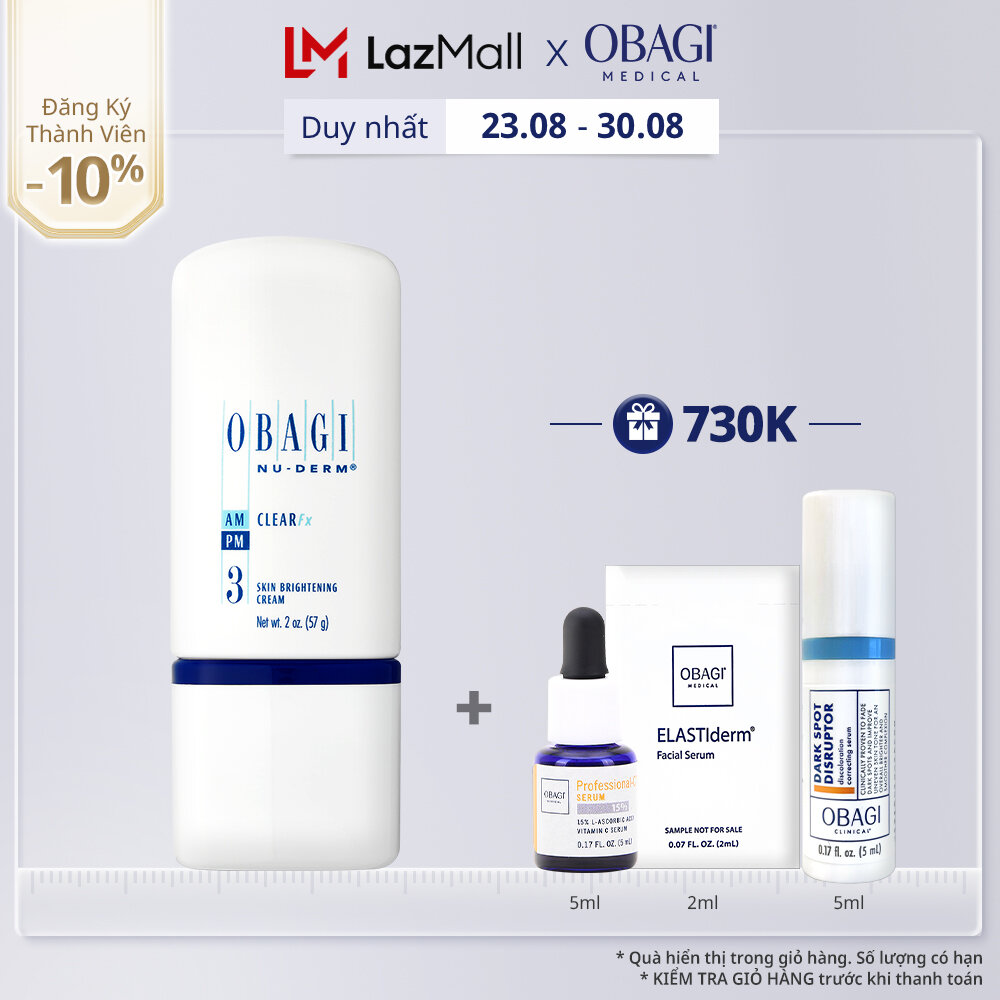Kem dưỡng sáng da & mờ nám obagi nu-derm clear fx 57g