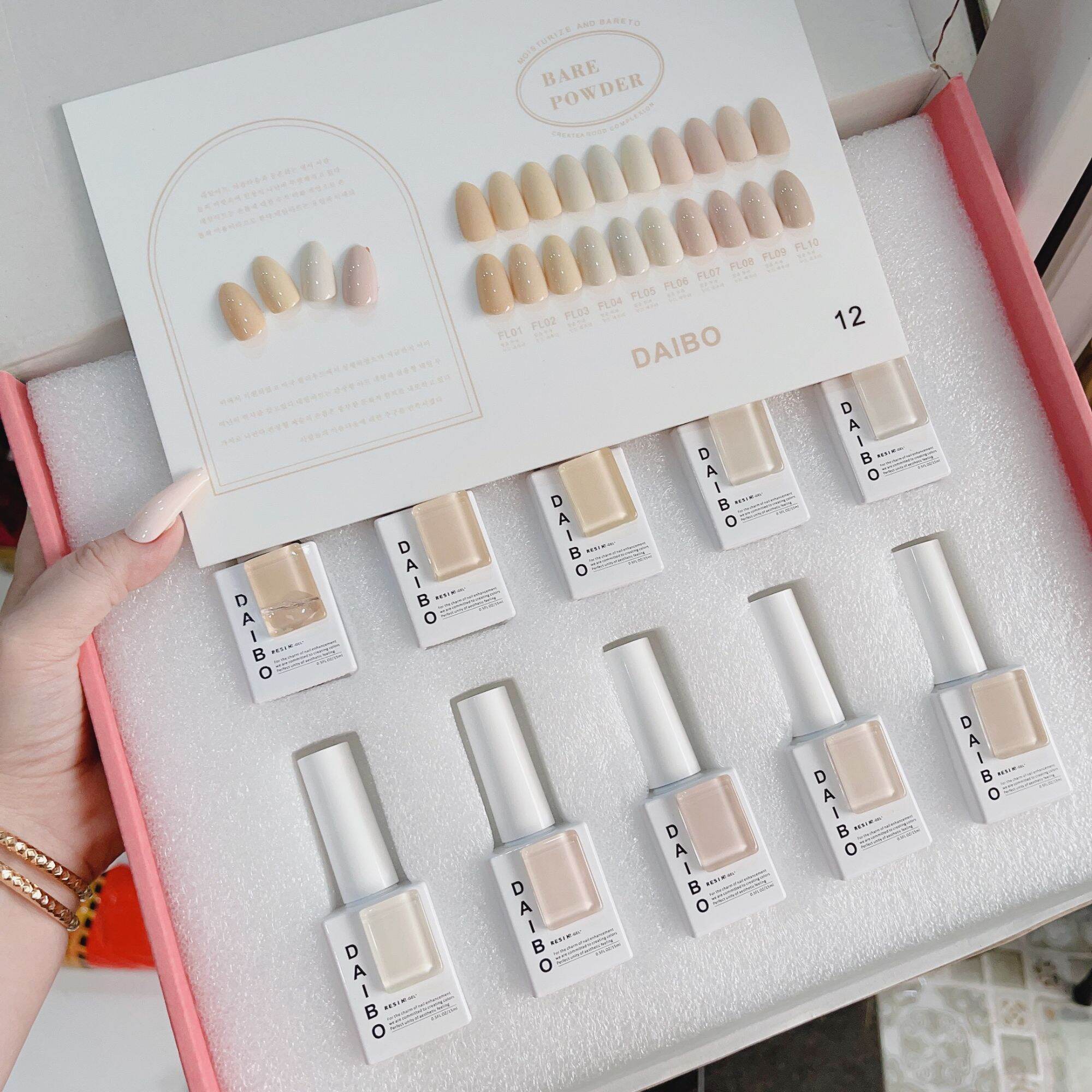 Set sơn gel tone màu trắng sữa chua / trắng sứ / hồng kem sữa siêu tây siêu hot 10 màu daibo