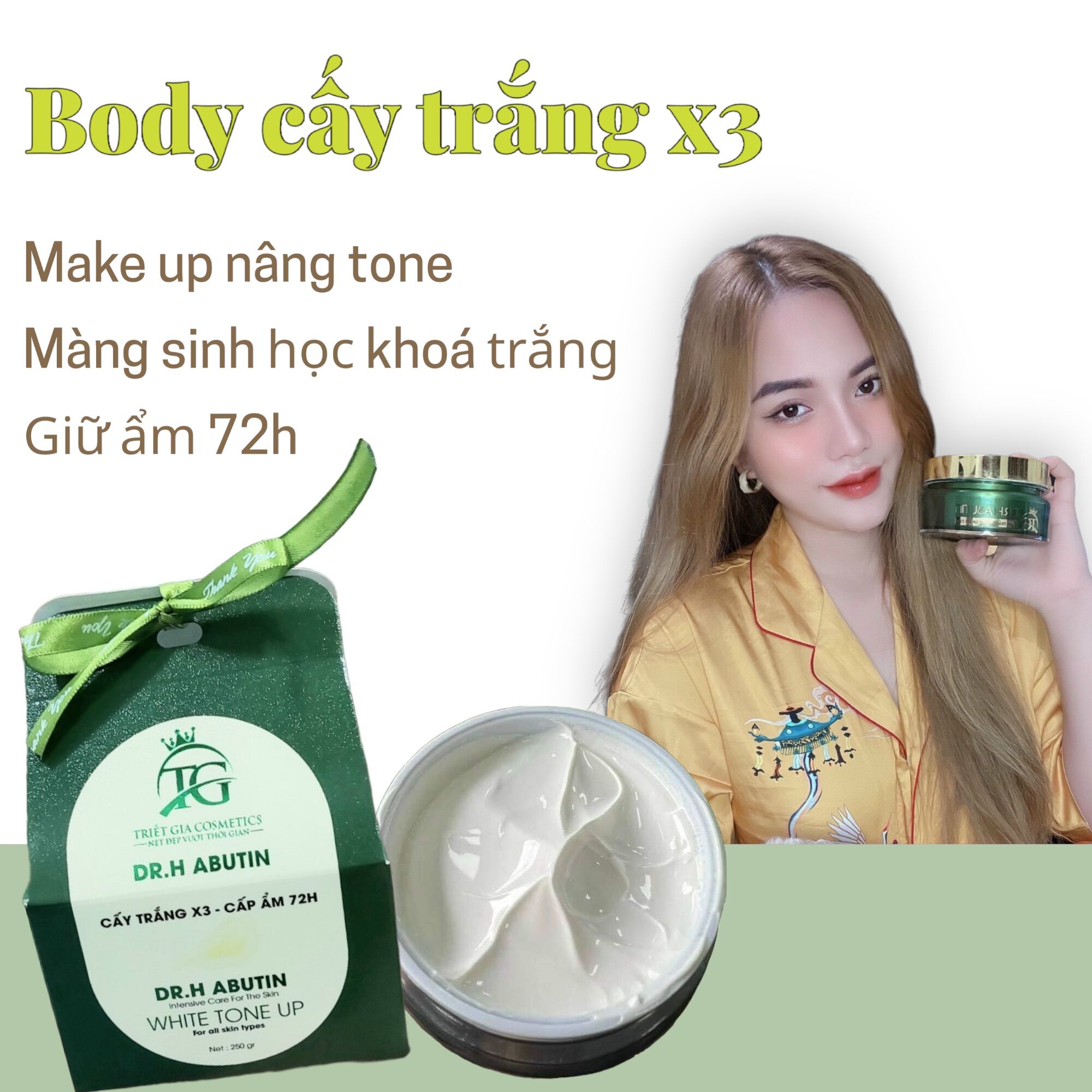 Kem body cấy trắng 𝙭3 make up nâng tone - kích trắng abutin