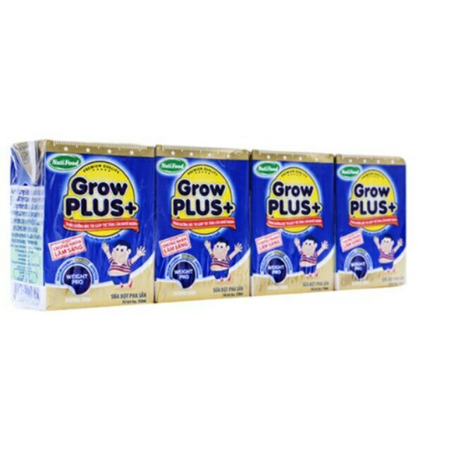 Lốc 4 hộp sữa Growplus xanh tăng cân 110ml