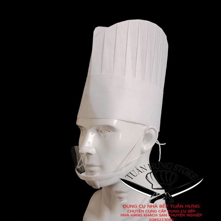 mũ giấy đầu bếp(loại dày vòm cao 23cm)