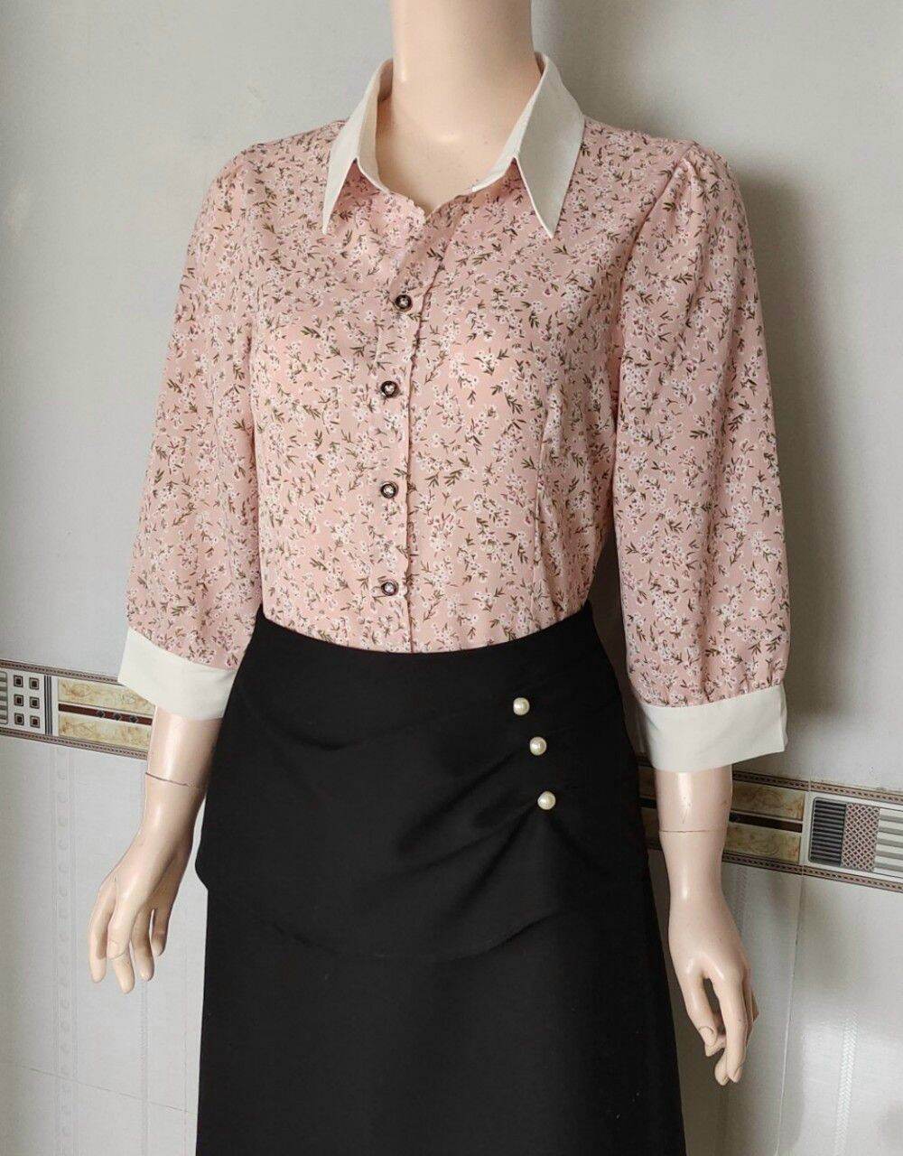 Áo sơ mi nữ phối trắng hot nhất hiện nay