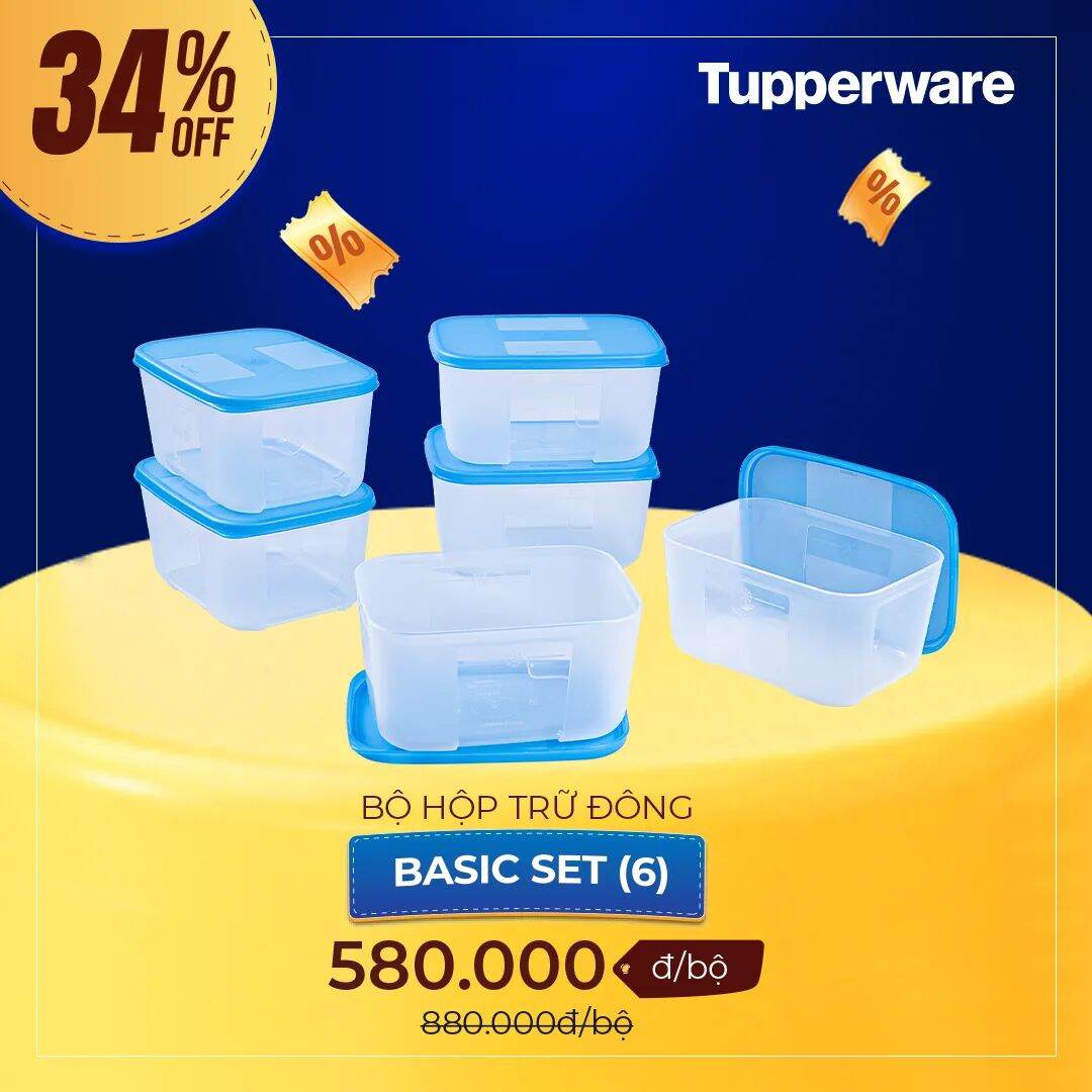 Bộ hộp trữ đông 6 hộp Tupperware 650ml