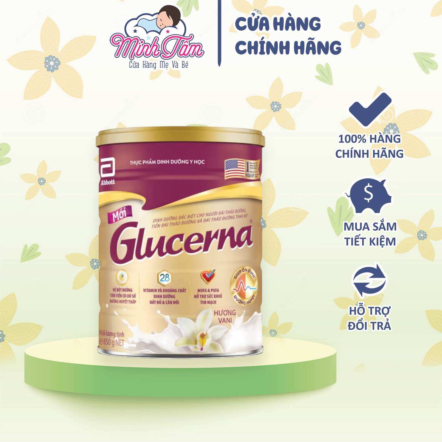 Sữa bột dành cho người bị tiểu đường Abbott Glucerna (800g)