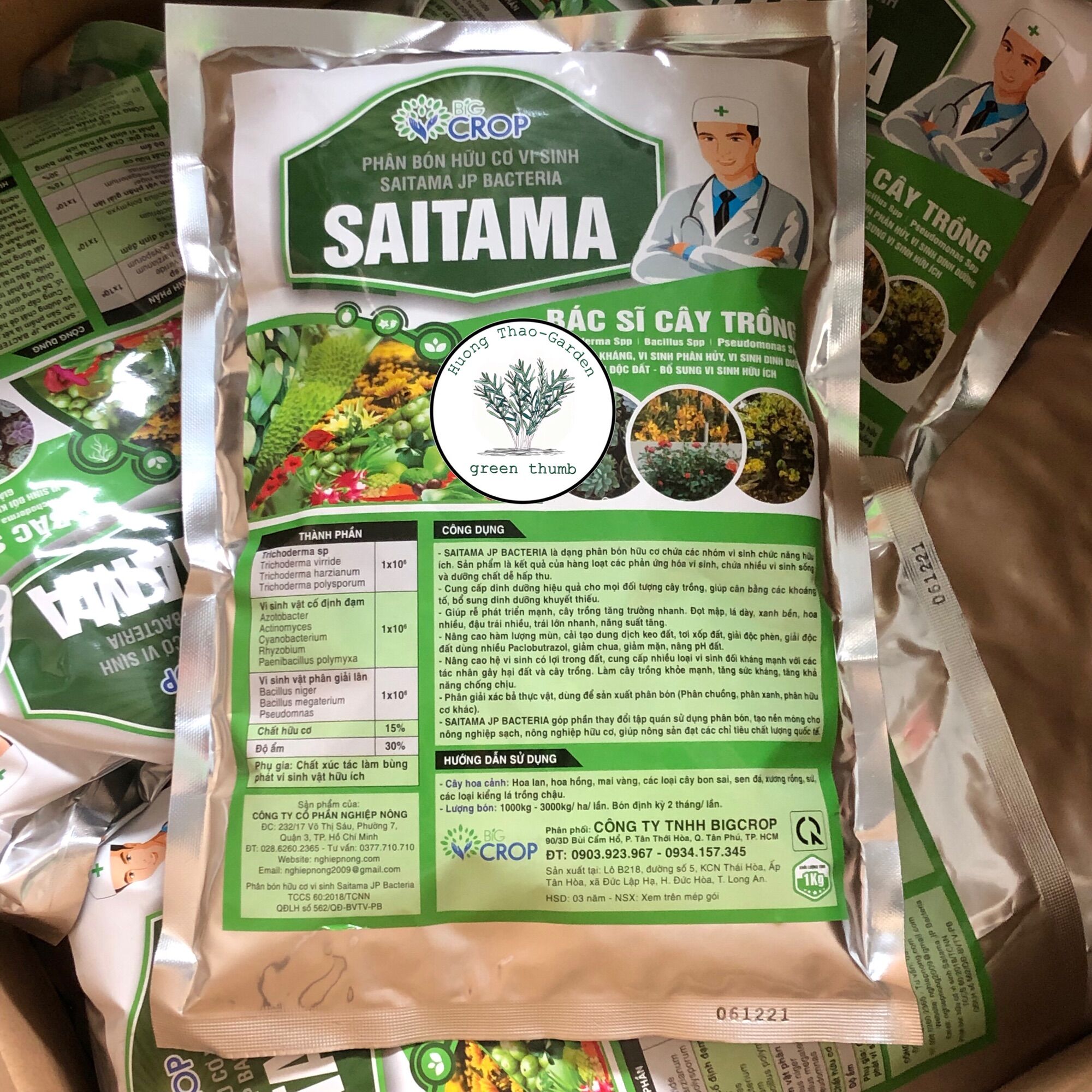 Phân Bón Hữu Cơ Vi Sinh Saitama-Trichoderma túi 1kg