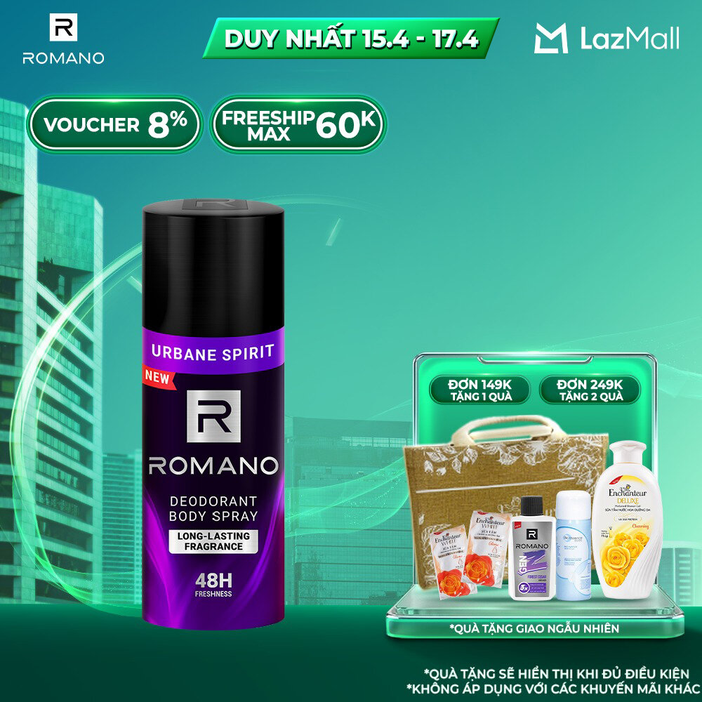 Xịt khử mùi Romano URBANE SPIRIT 150ML
