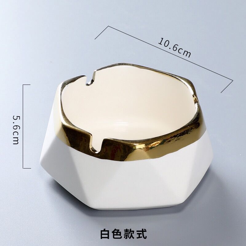 Gạt tàn sứ hình tròn men ngọc lam cao cấp Huydecor