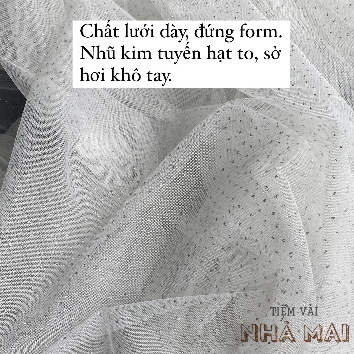 Lưới Kim Tuyến Trắng Lấp Lánh