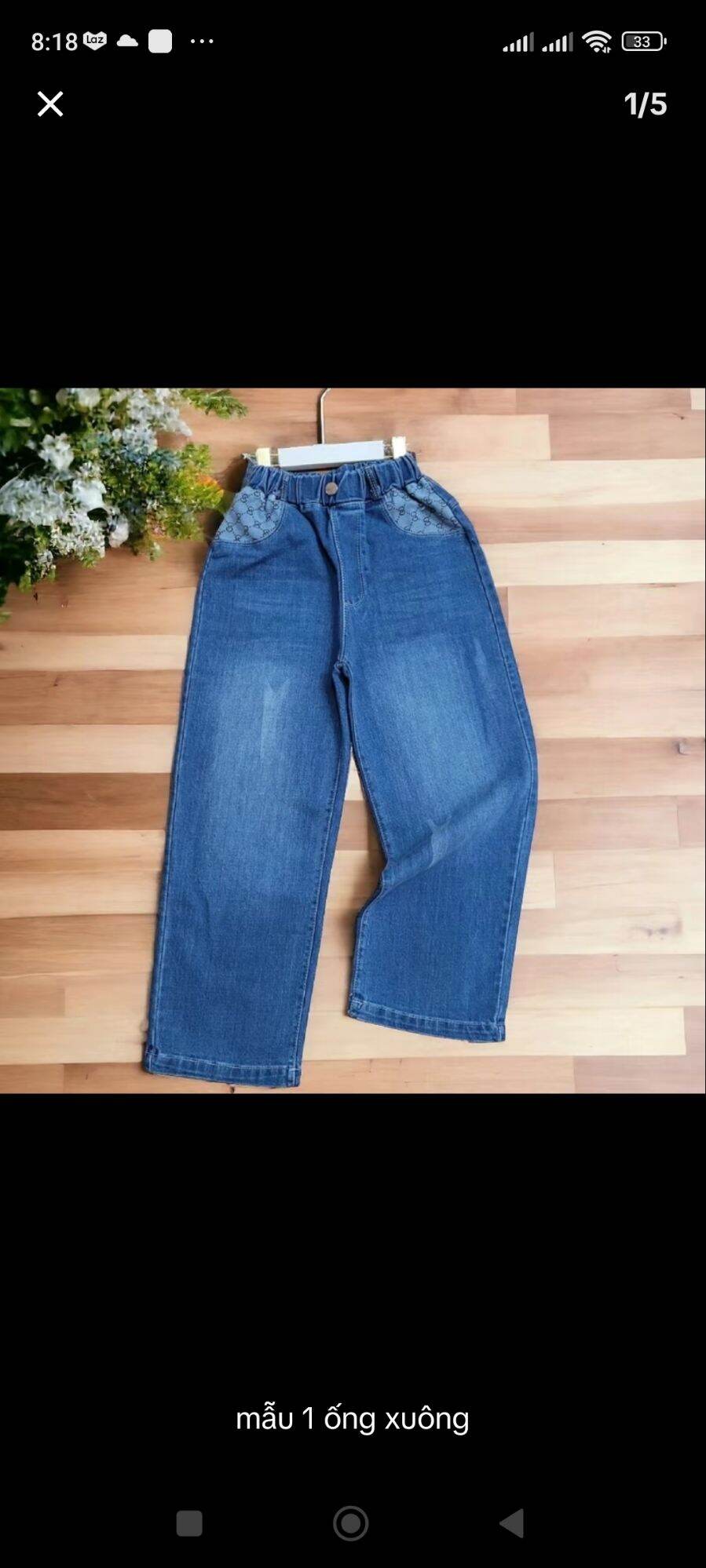Quần jeans dài  ống xuông bé gái sz 16-45kg, quần bò dài bé gái chất mềm co giãn