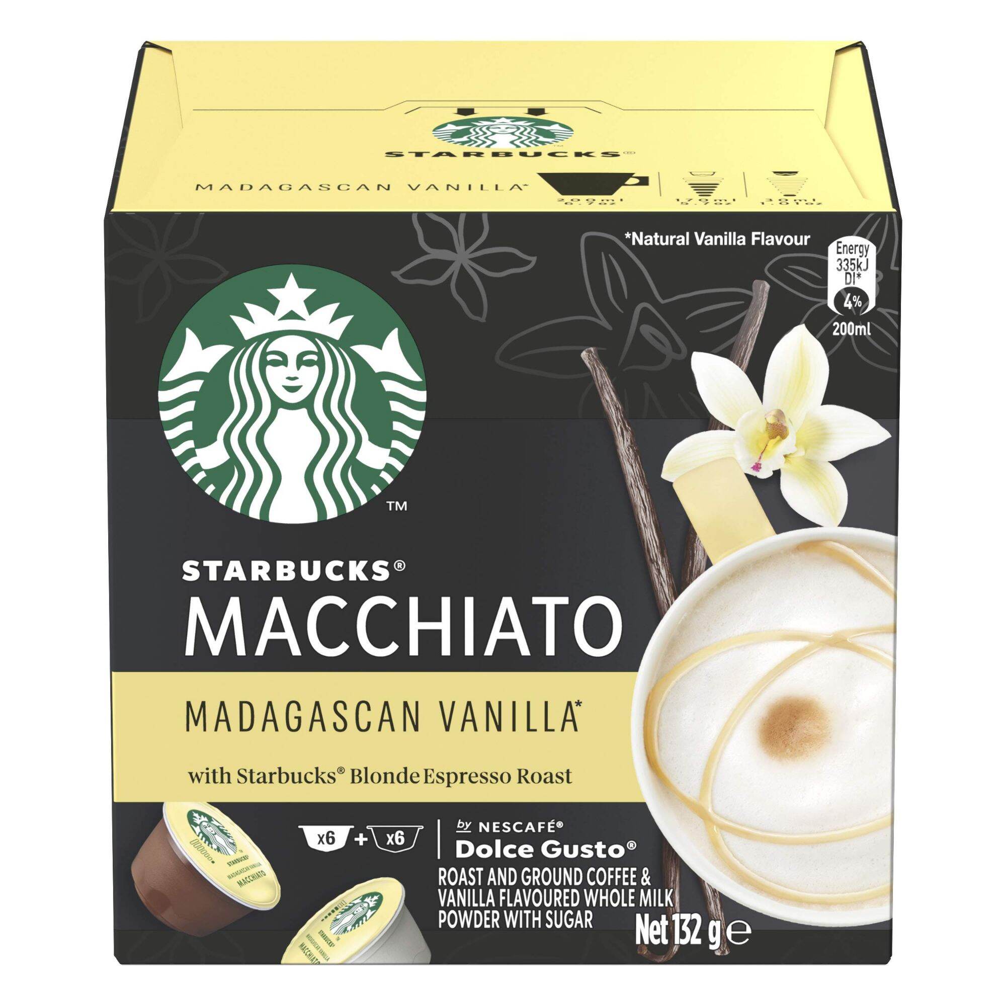 Hộp 12 viên Starbucks Macchiato Madagasca Vanilla cho máy Dolce Gusto