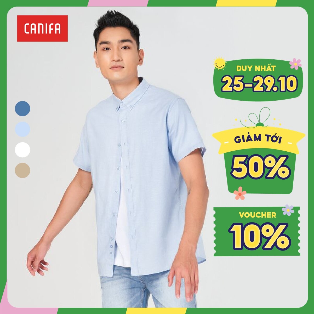 Bộ quần áo mặc nhà nữ canifa bộ quần áo nữ ba lỗ nữ chất liệu 100% cotton 6ls22s010
