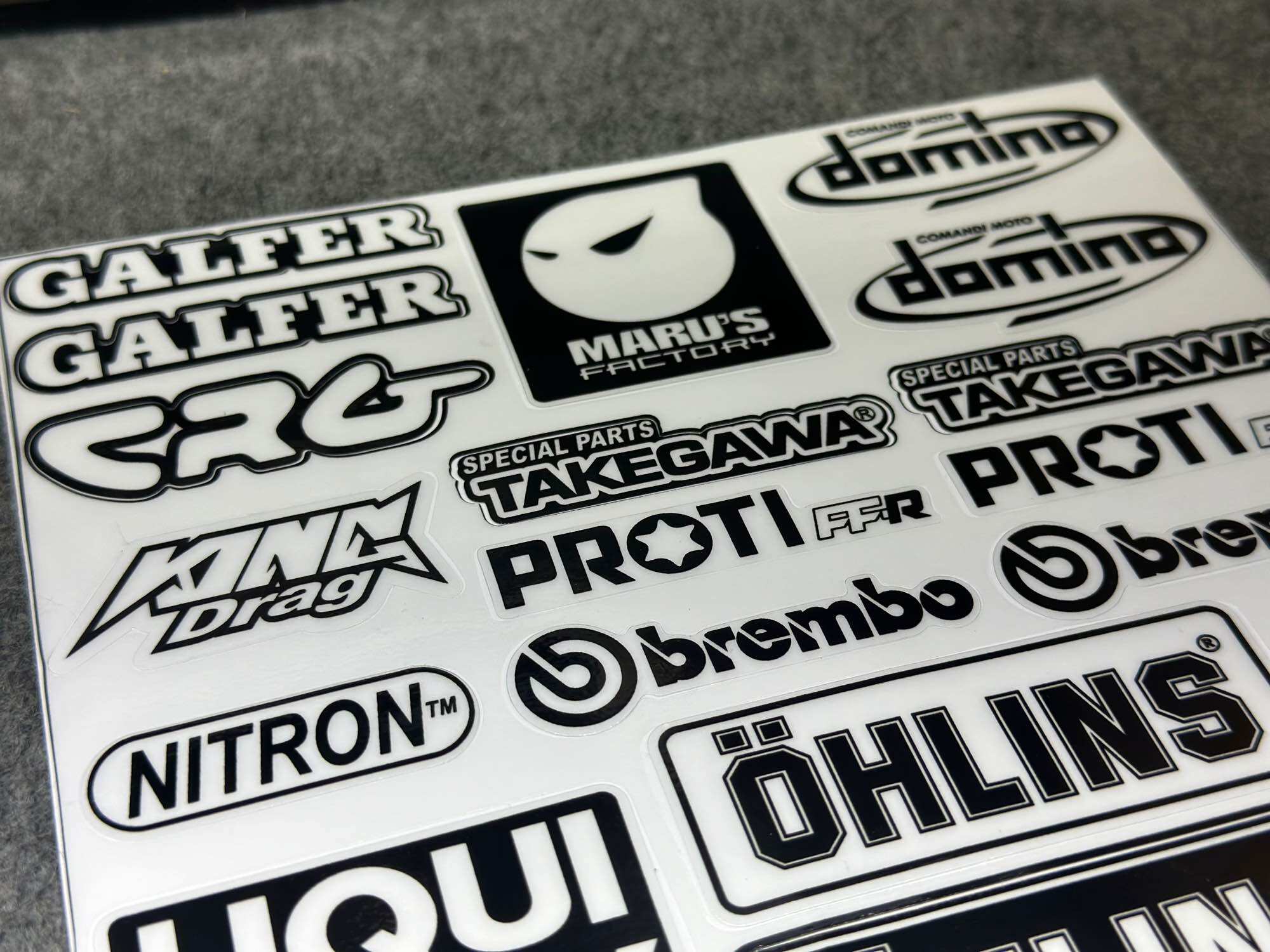 [ 1 TẤM ] TEM STICKER TRẮNG ĐEN TRONG SUỐT ( DÁN XE TRẮNG ) DÁN TRANG TRÍ XE