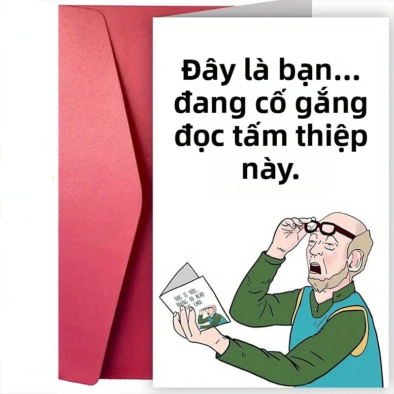 Thiệp Chúc Mừng Sinh Nhật Vui Nhộn Kèm Phong Bì - Thiệp Giả Mạo Văn Bản Độc Đáo Để Làm Quà Tặng Thú Vị