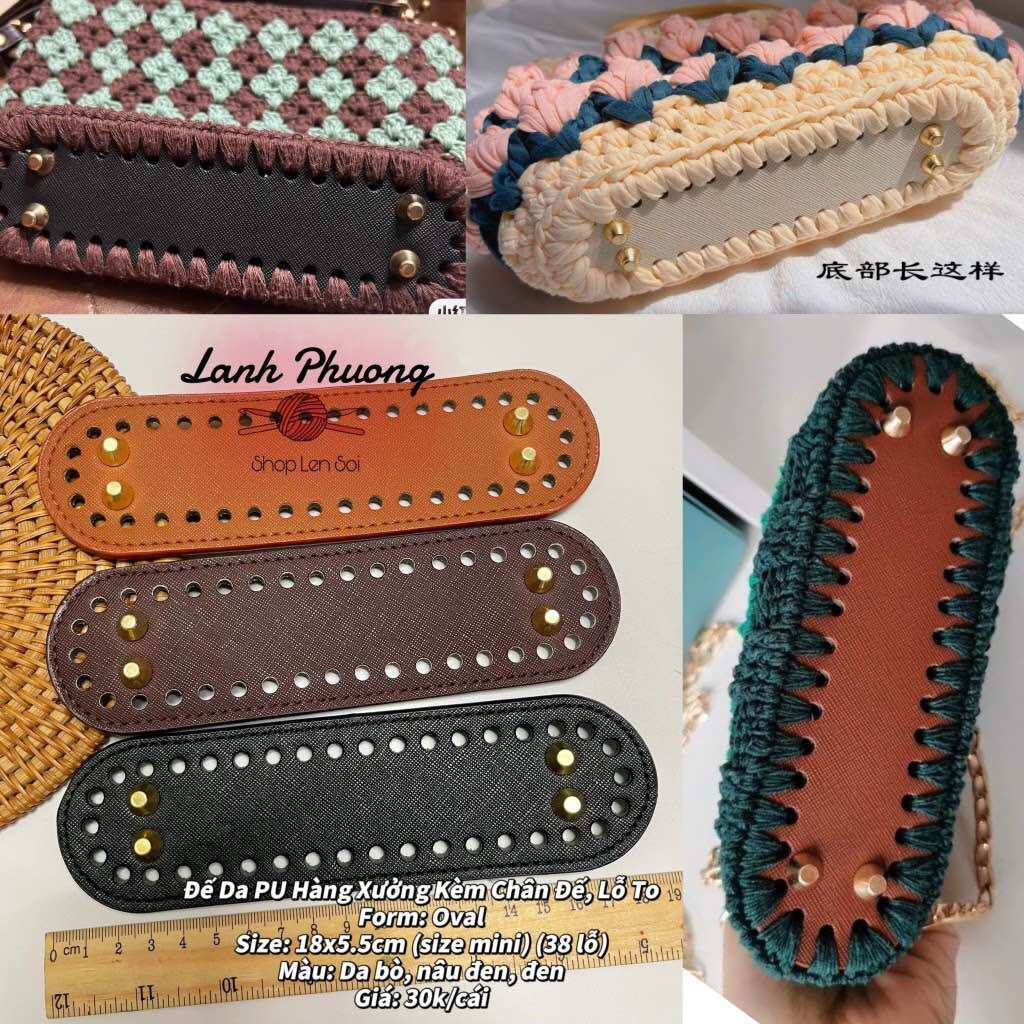 Đế túi pu 18x5.5cm size mini
