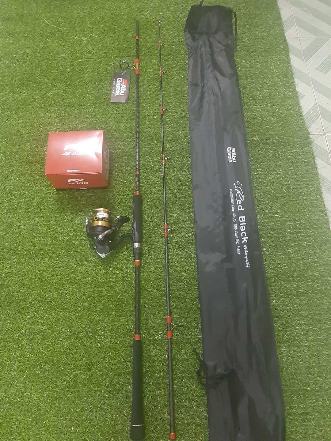 Combo cần máy lure bạo lực abu red black+ máy fx 4000 chính hãng siêu chất lượng