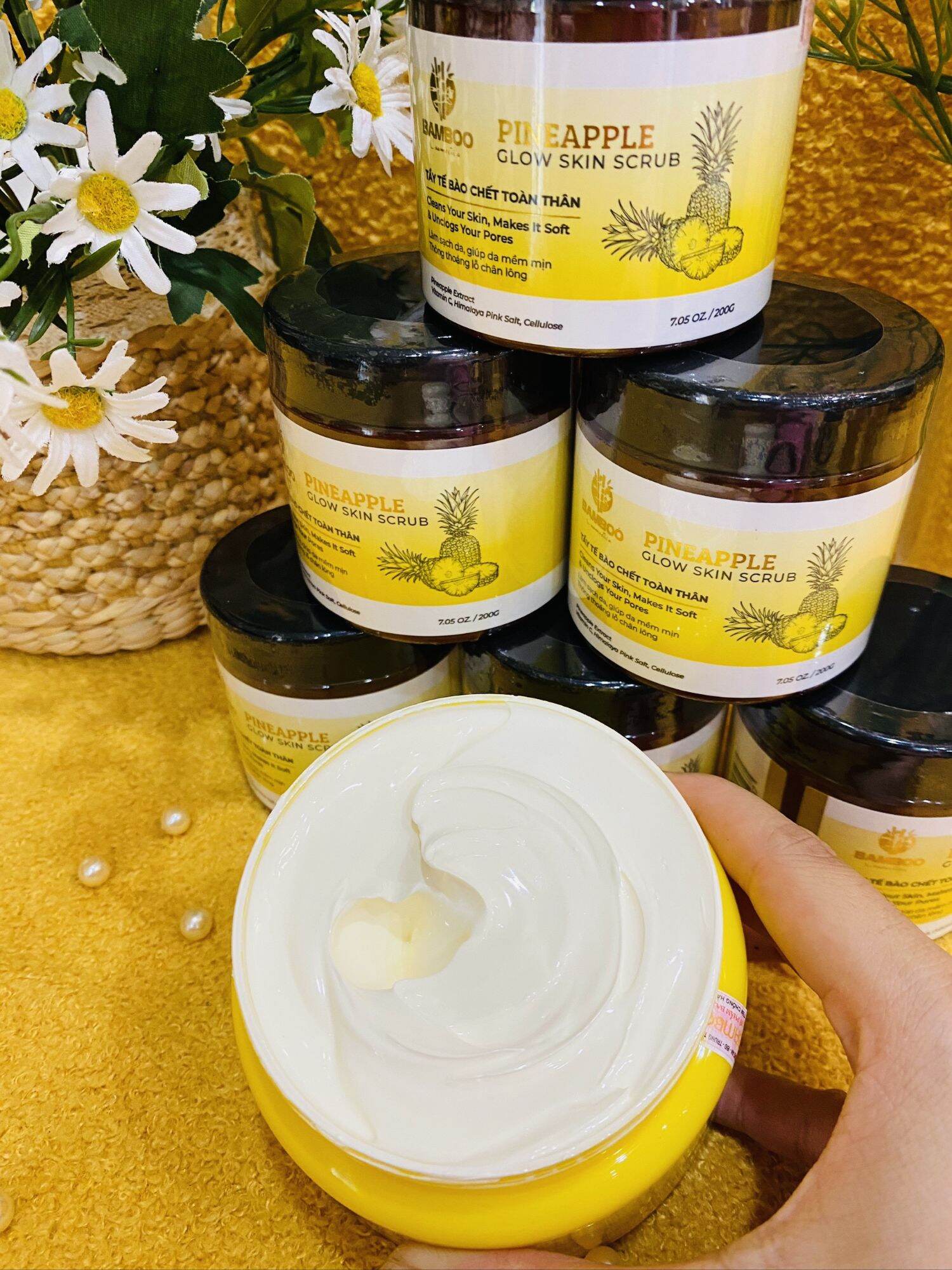 💥NEW💥COMBO KEM BODY+ TẨY TẾ BÀO CHẾT DỨA BAMBOO
