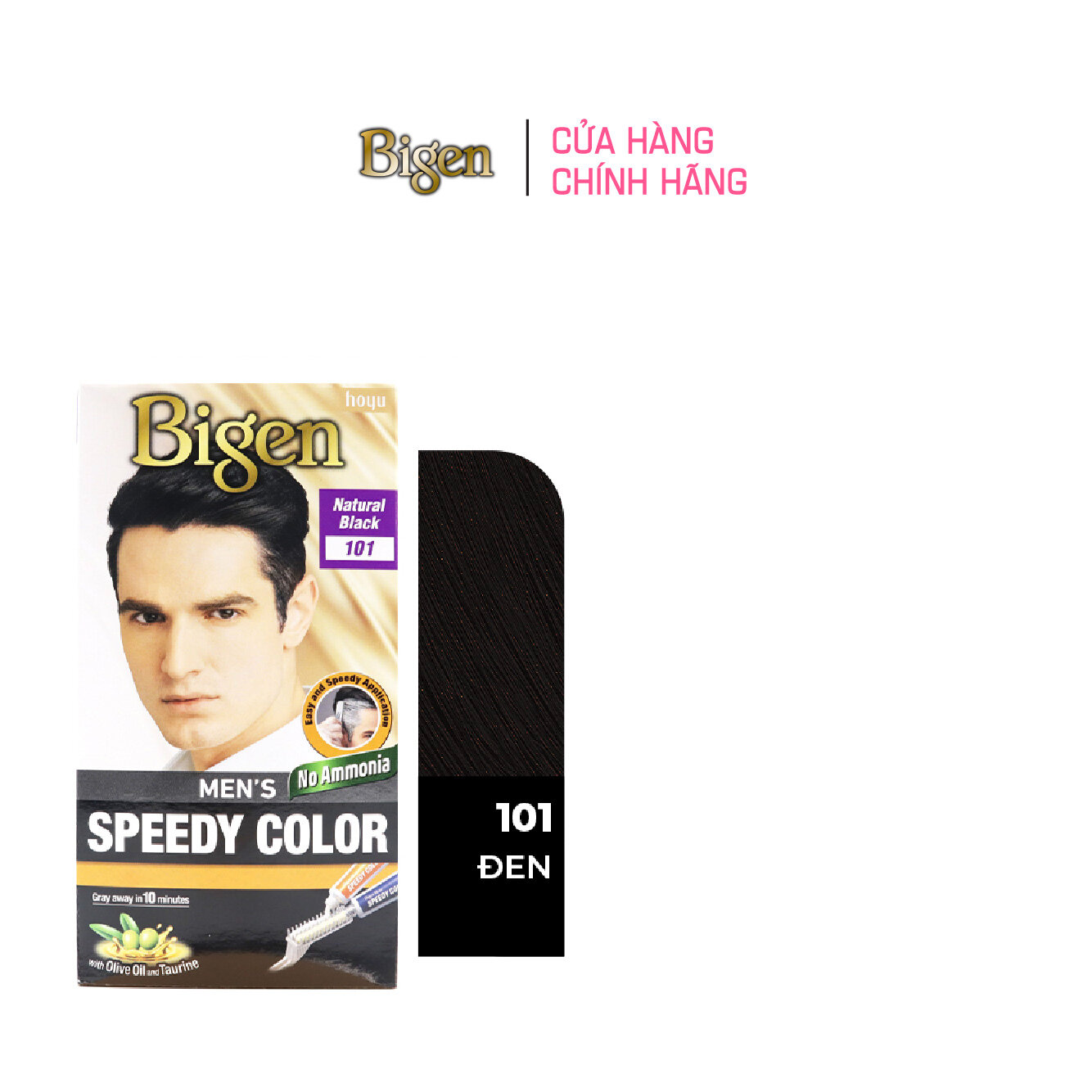 Thuốc Nhuộm Tóc Phủ Bạc Nam Tại Nhà Bigen Men - Phủ Bạc Thảo Dược, Dưỡng Tóc Mềm Mượt 80ml - Đen 101
