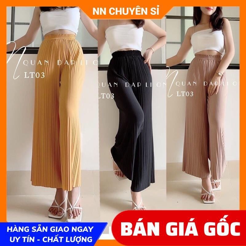Quần dập ly ống rộng