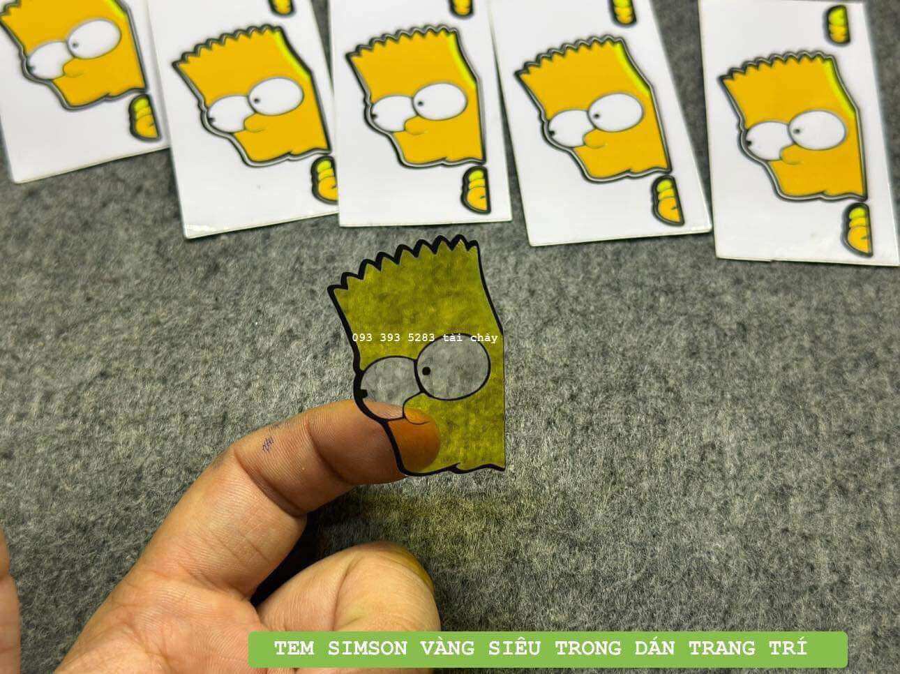 [ 1 MIẾNG ] TEM SIMSON VÀNG SIÊU TRONG SUỐT DÁN TRANG TRÍ XE