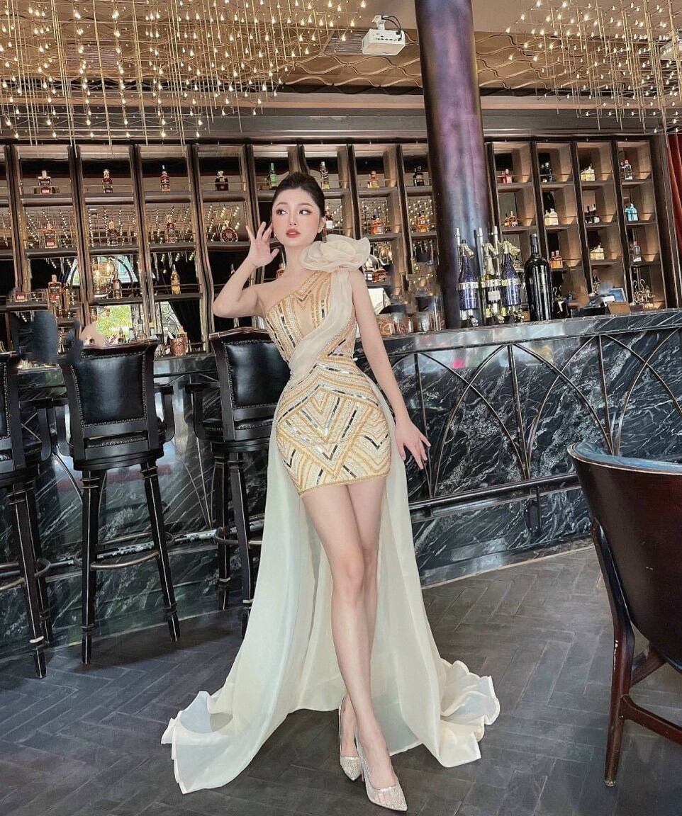 ĐẦM MAXI NƠ VAI TÙNG TÔM