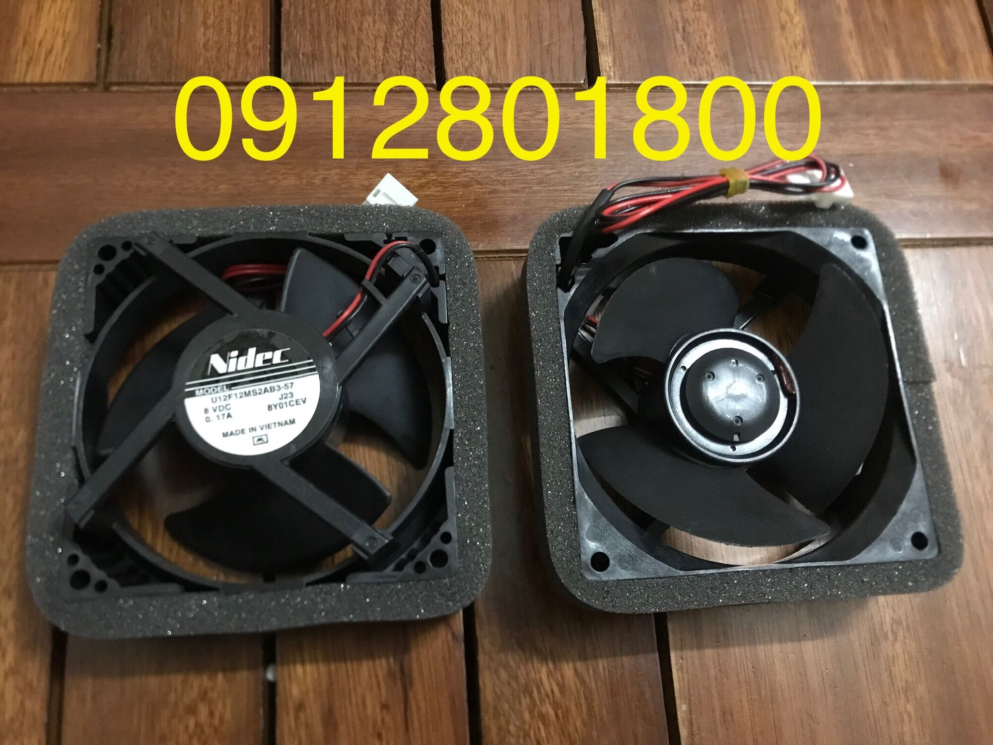 Quạt tủ lạnh Panasonic DC 8V 9*9cm 2 dây