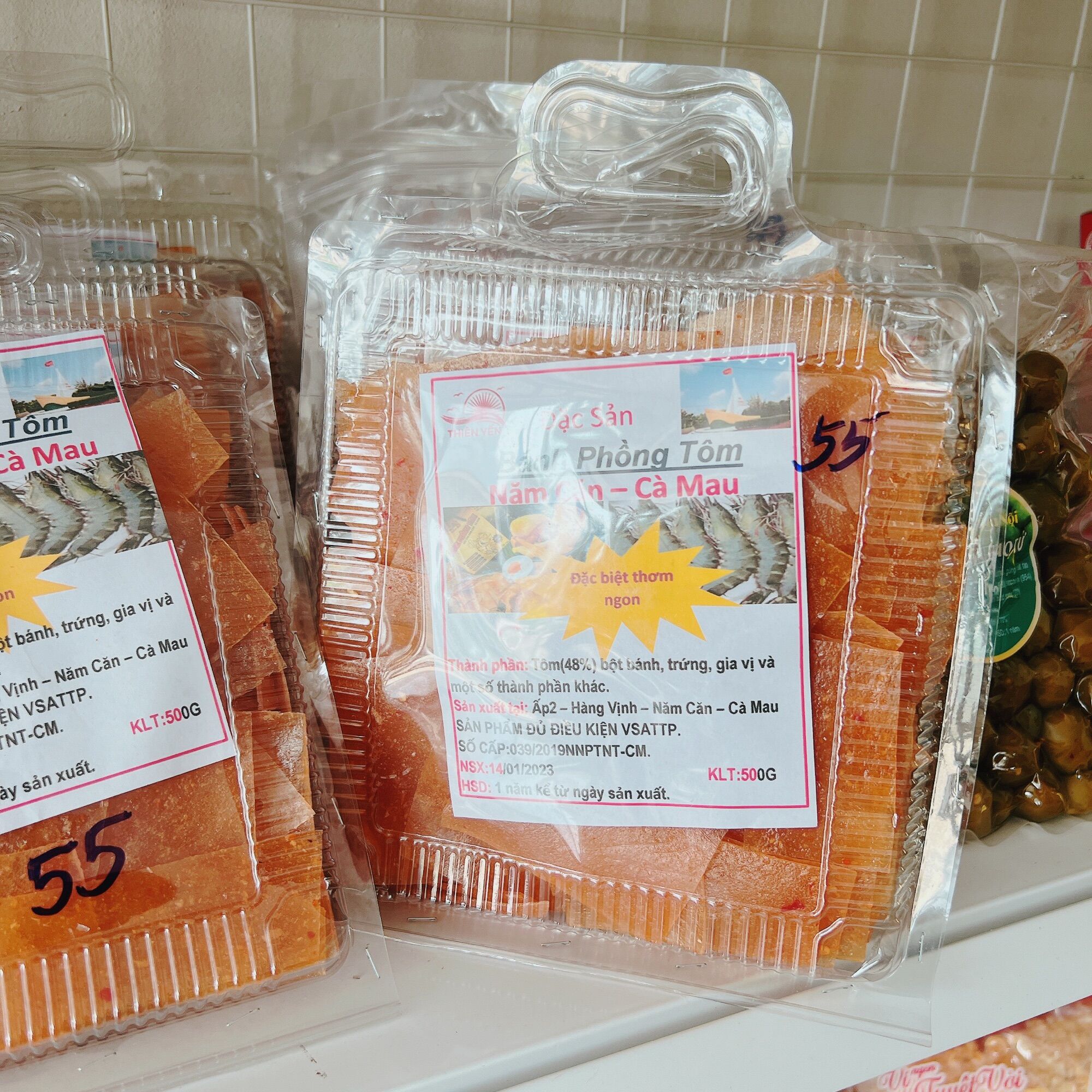 Nửa kí bánh phồng tôm cà mau 48% tôm