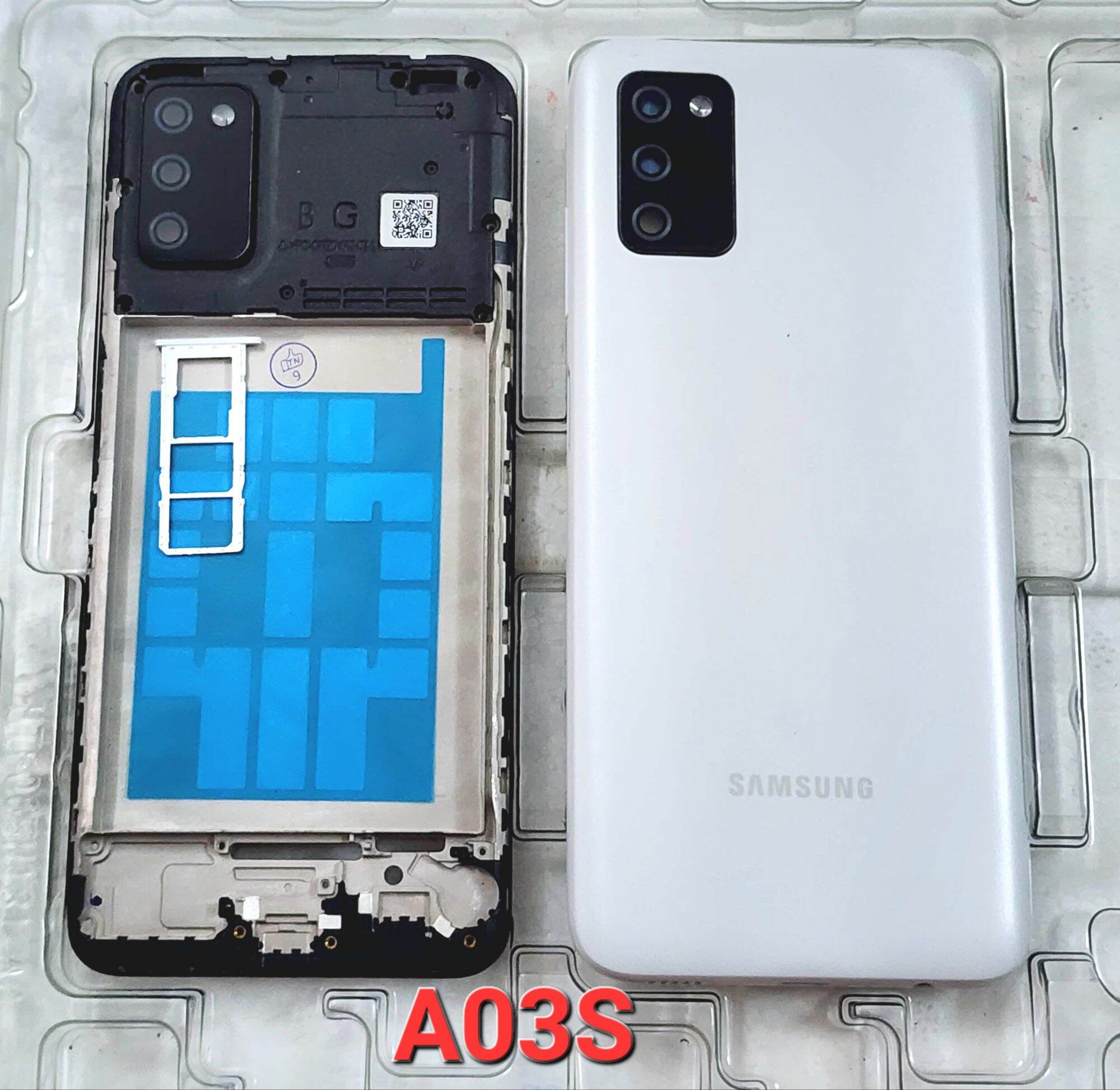 Vỏ sam sung a03s zin full , vỏ bộ sam sung a03s full khay sim ,kính camera.