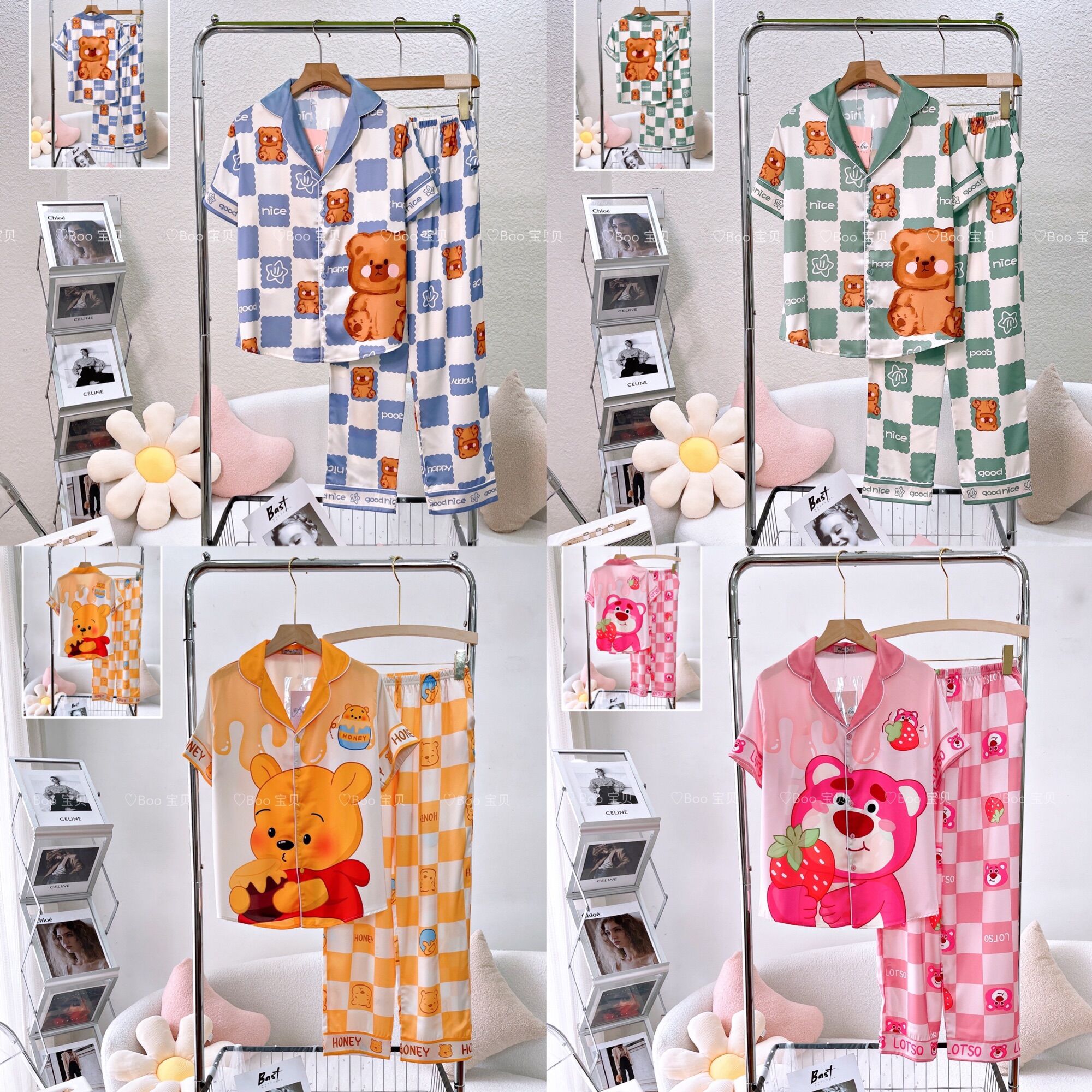 Bigsize Đồ Bộ Pijamas Boo Lụa Latin/Mango Form Tay Ngắn/Đùi Size XL (60-72kg)