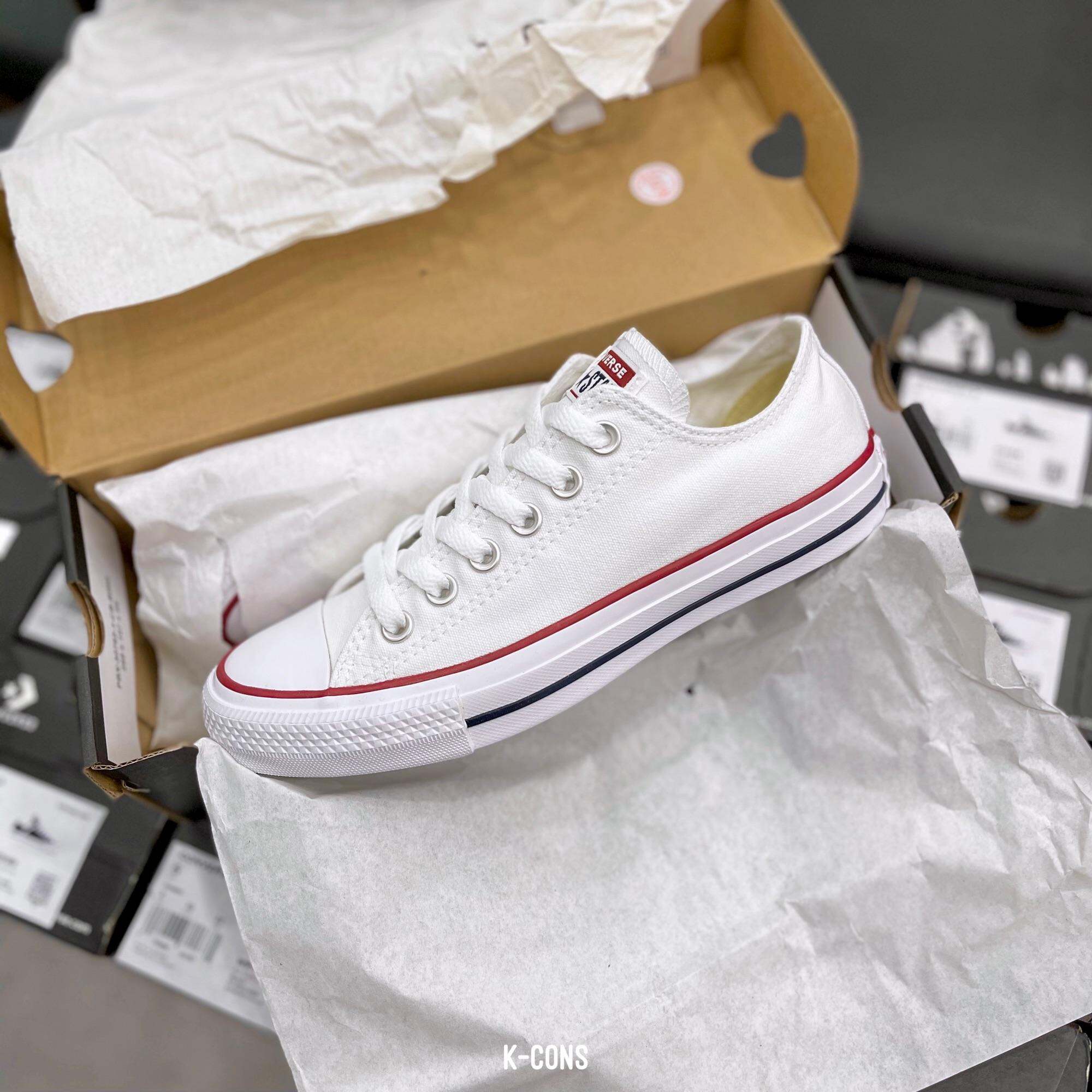 Chuck Taylor Converse Classic White | Giày Converse Trắng Viền Đỏ