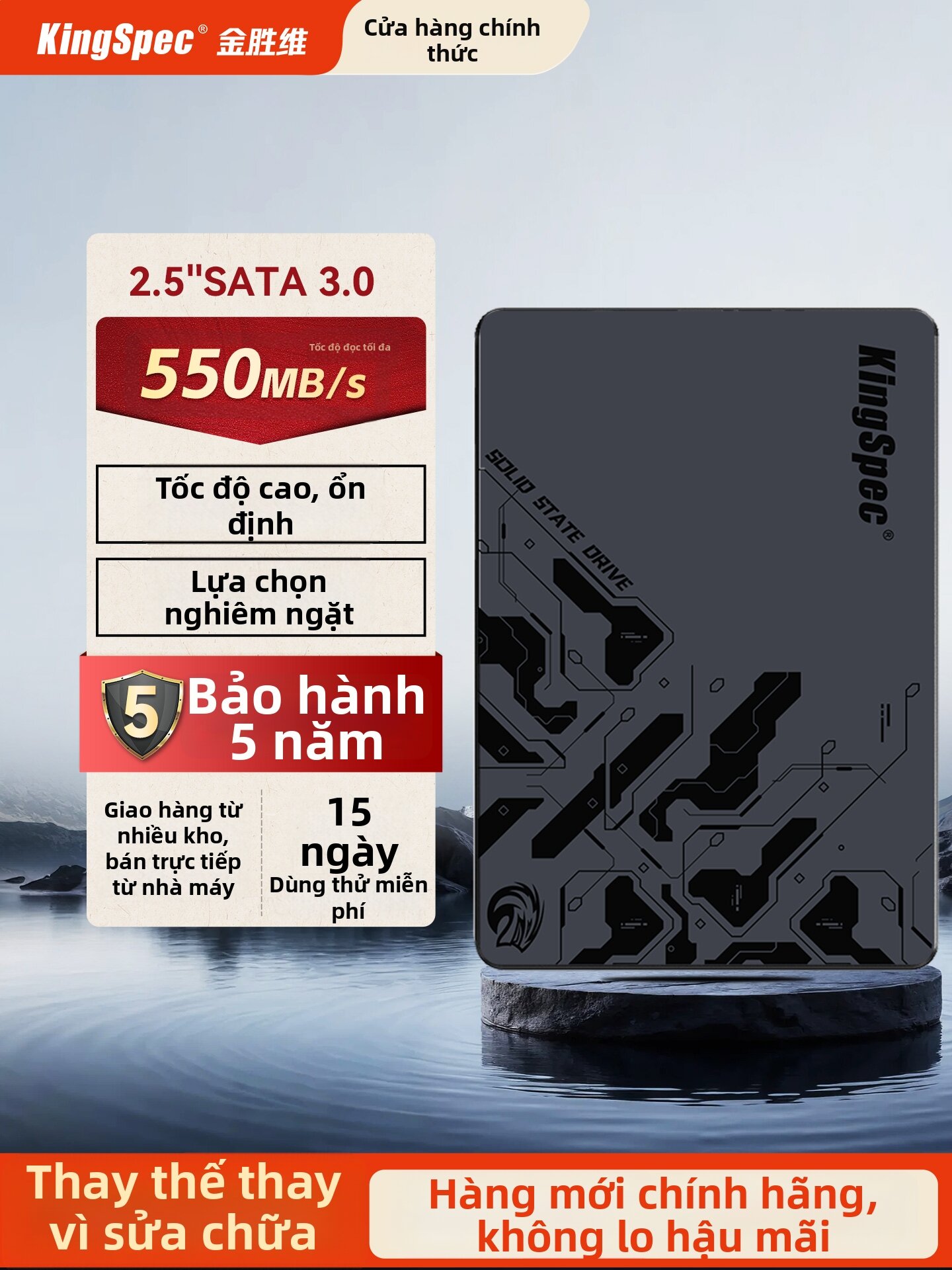 Kingspec | SATA 2.5 Inch Solid State Drive 1T Giá 2,406,000 Đồng*Miễn phí vận chuyển