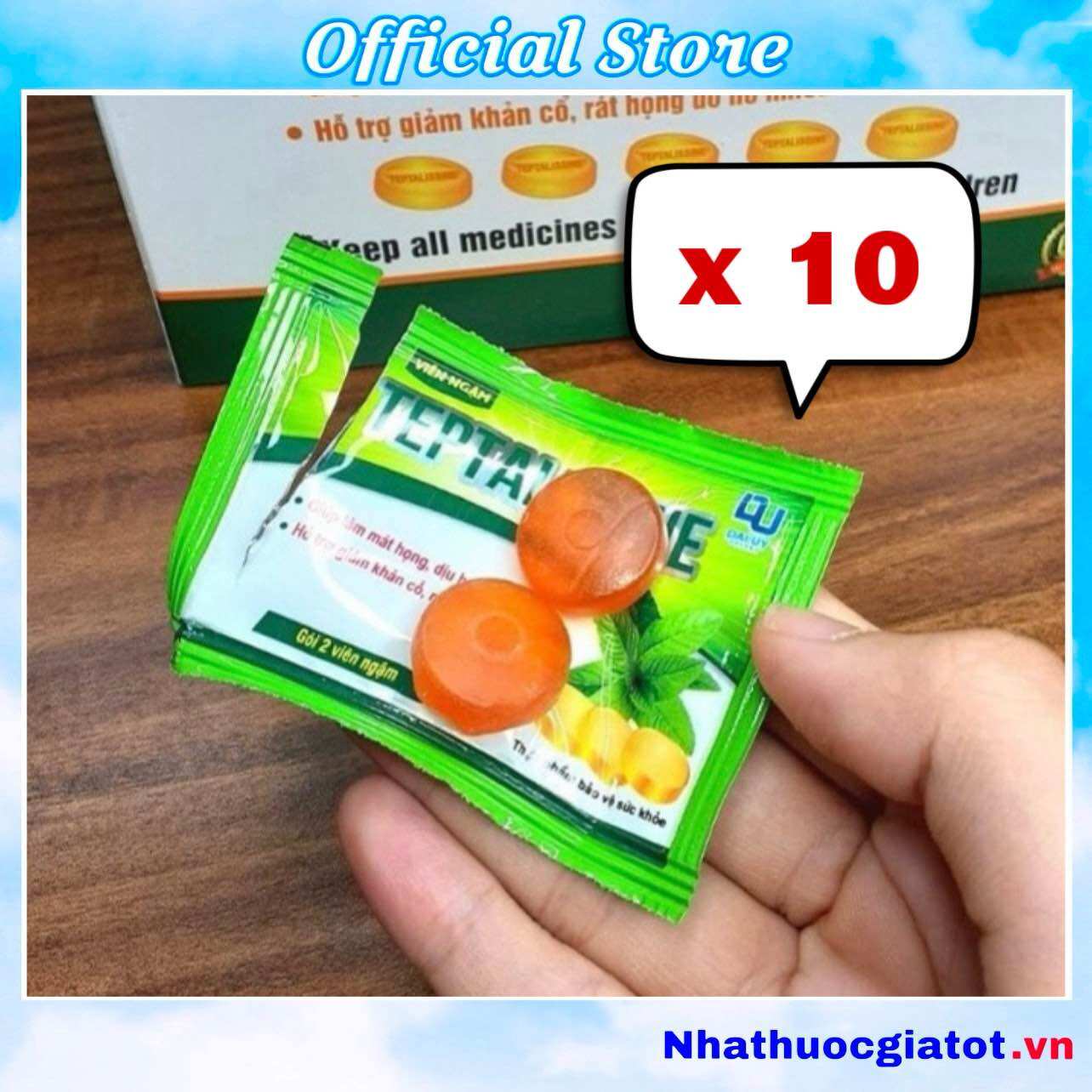 Viên Ngậm TEPTALISSINE ĐẠI UY (2 Viên/ Gói)