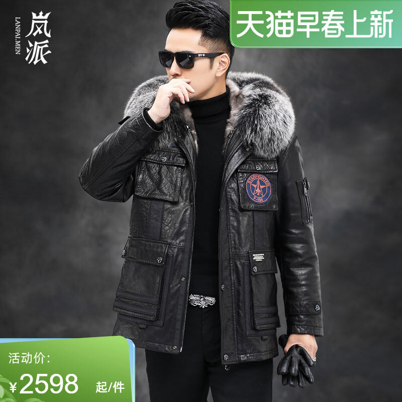 Trang Phục Parka Cho Nam Áo Khoác Da Lông Cừu Nam Ruột Trong Chồn Nước Mẫu