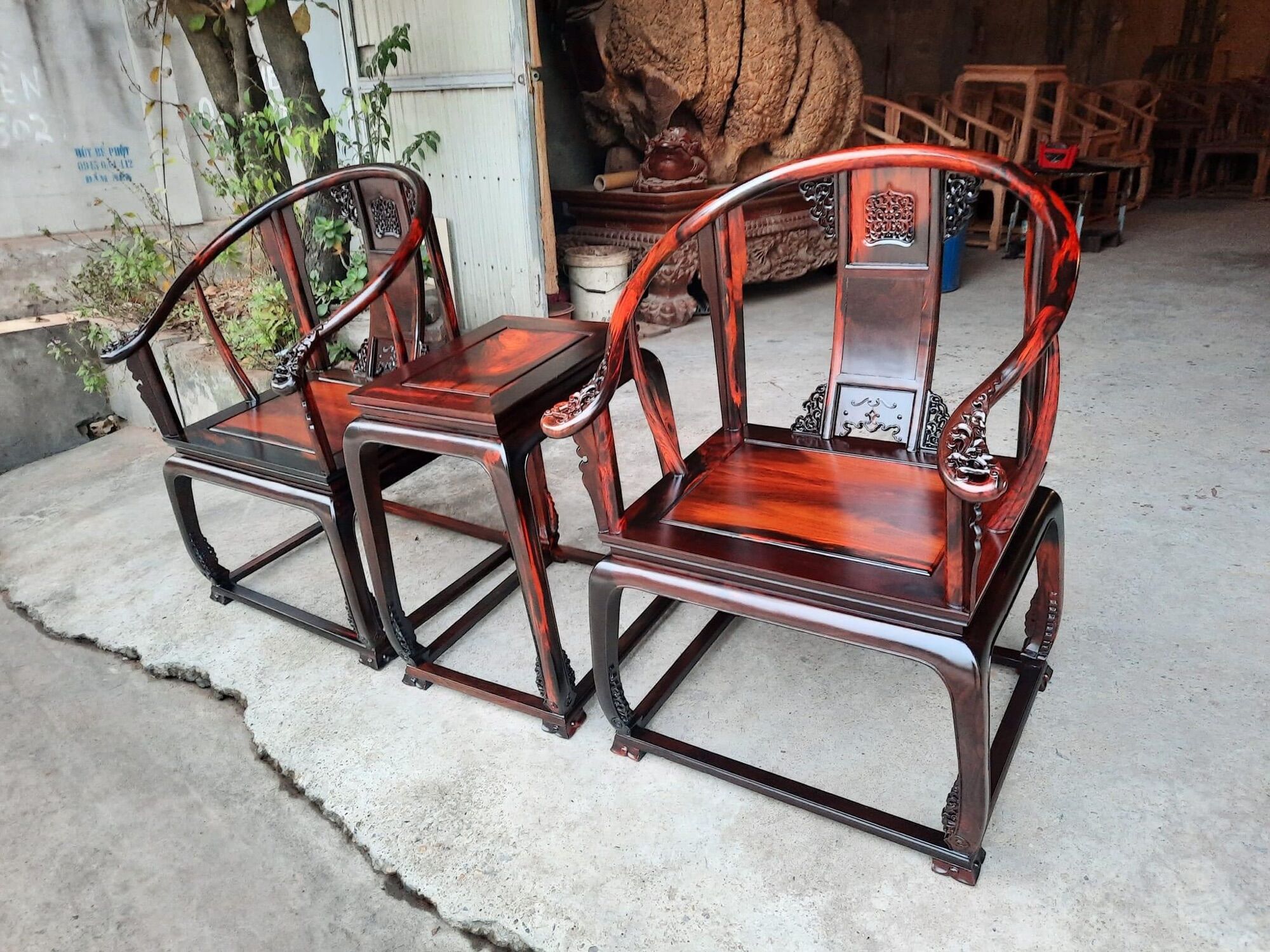 ghế minh đế gỗ trắc 3 món
