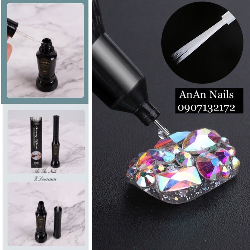 Gel đính đá hai đầu tiện lợi , bút đính đá dạng gel, anannails