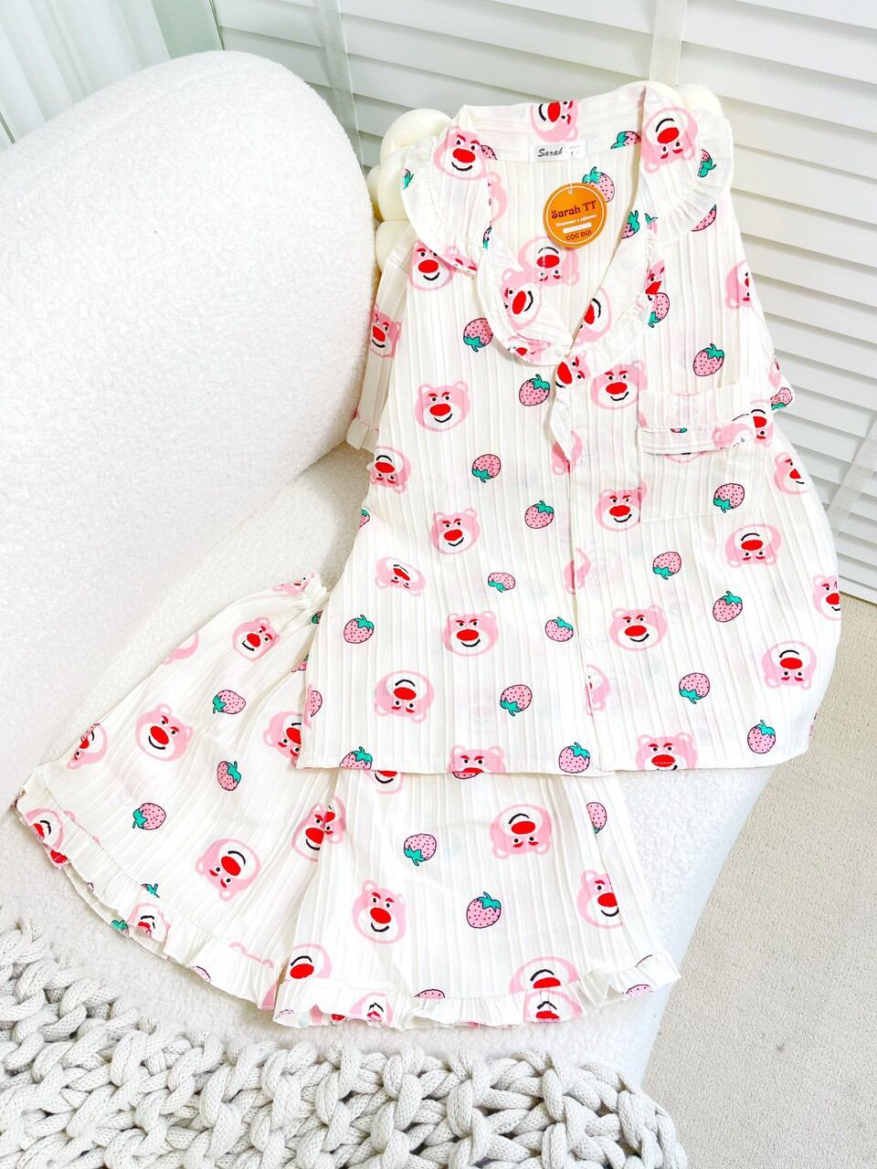 sét bộ đùi pyjama gân hình .