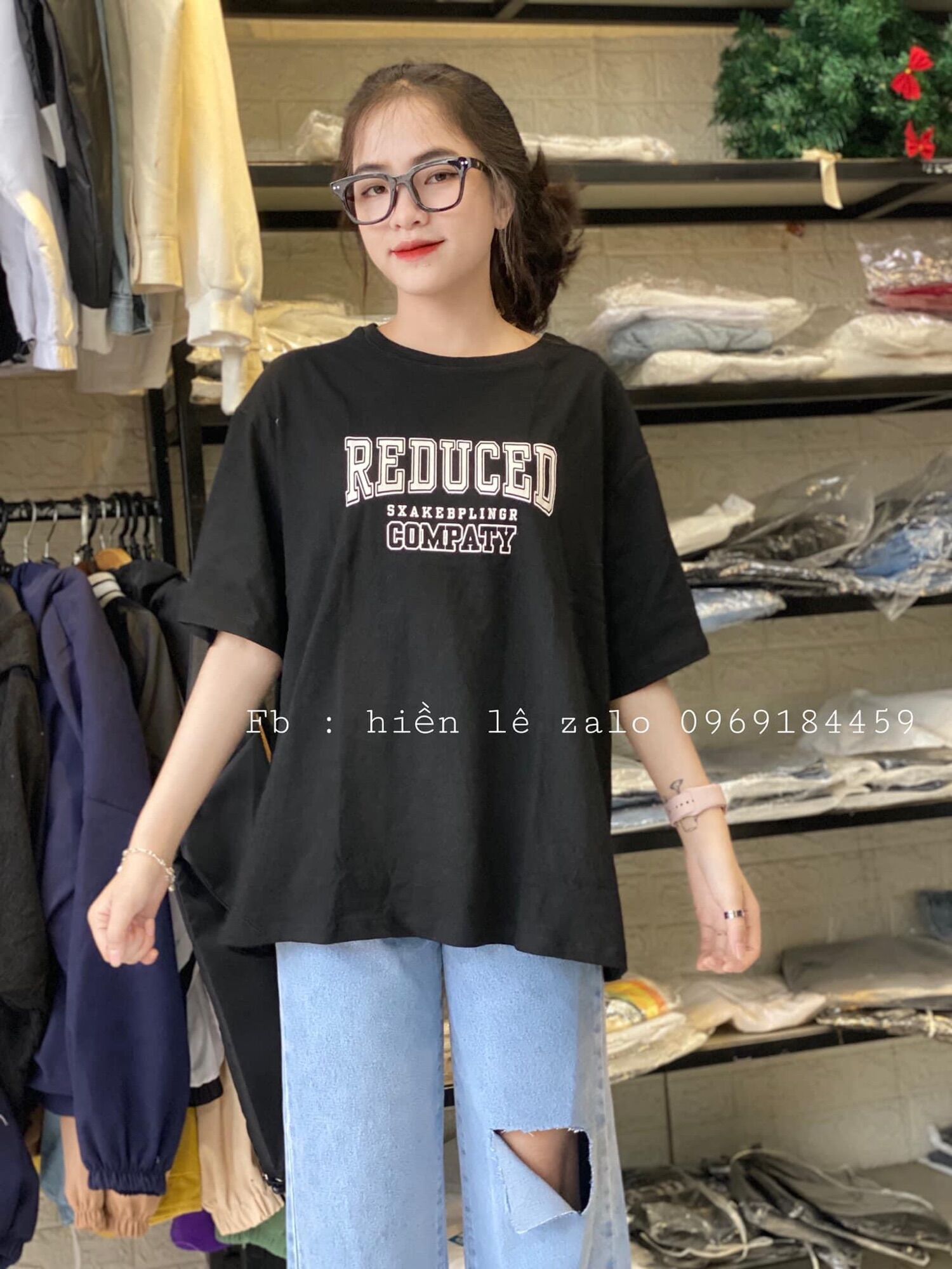 Baggy Jeans Ống Suông Rách L