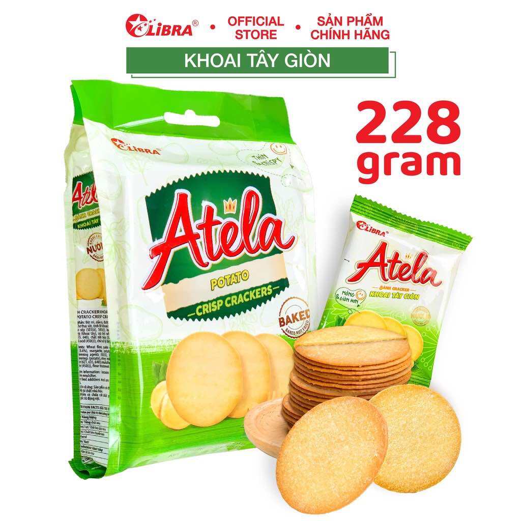 Bánh Khoai Tây Potato Crackers Atela Túi 228G  Mẫu Mới