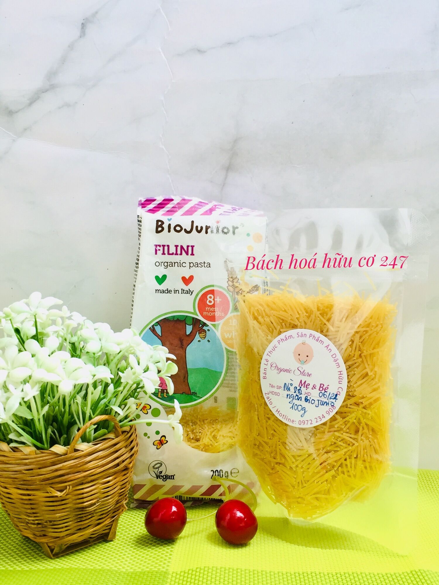 [Tách lẻ 100g] Mì Nui Ăn Dặm Sợi Ngắn Hữu Cơ BioJunior - Ý
