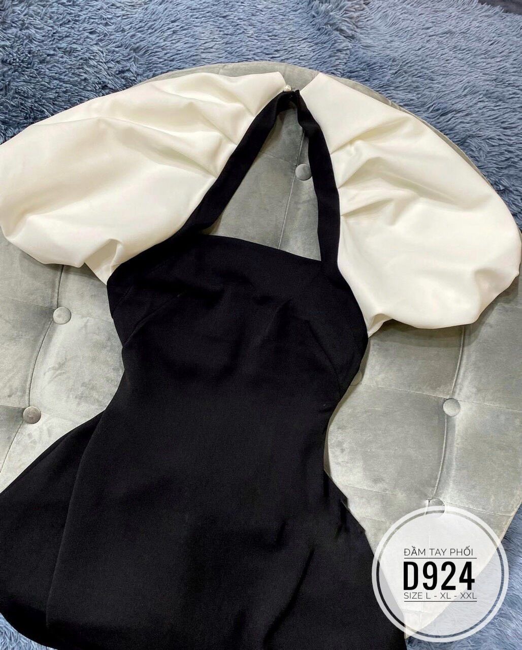 60-90kg Bigsize ĐẦM TAY PHỐI D924