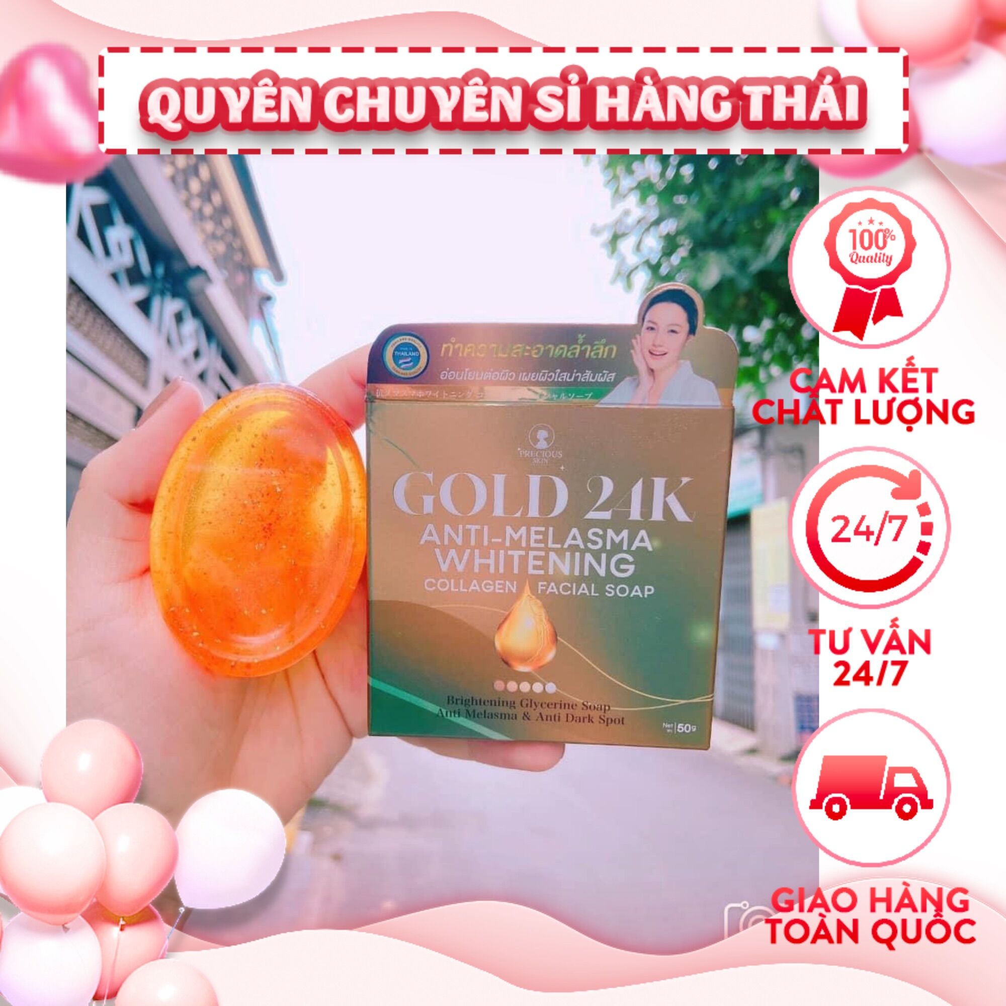Xà phòng rửa mặt trắng da gold 24k thái lan