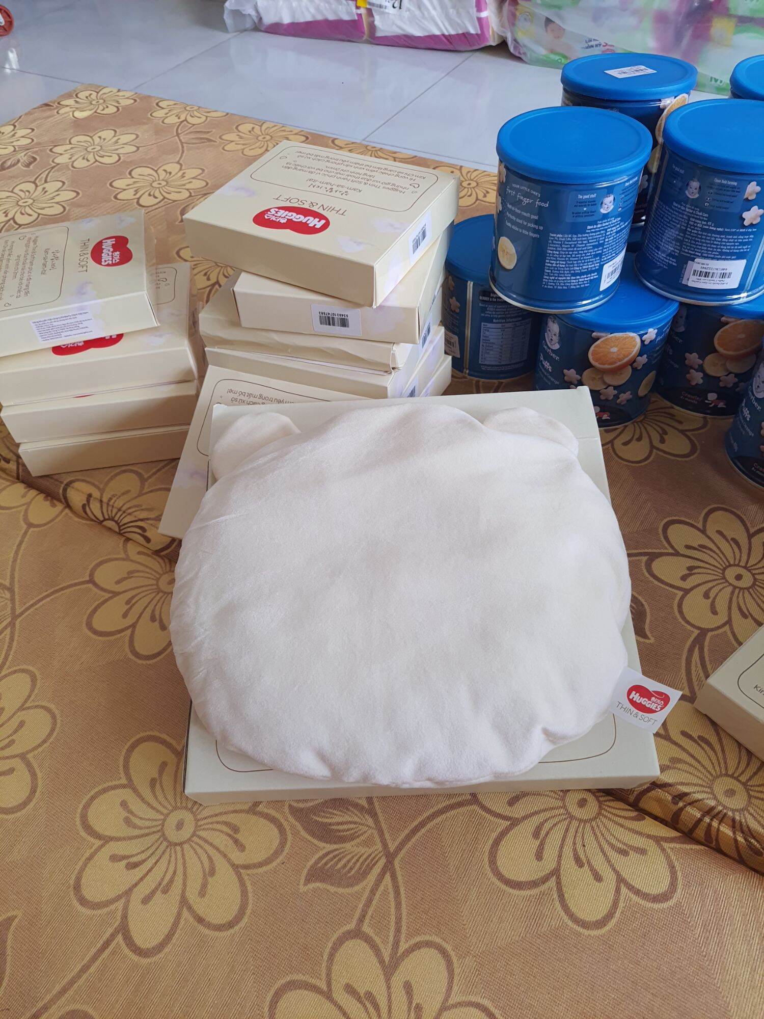Gối chống méo đầu bé sơ sinh (hàng tặng HUGGIES)