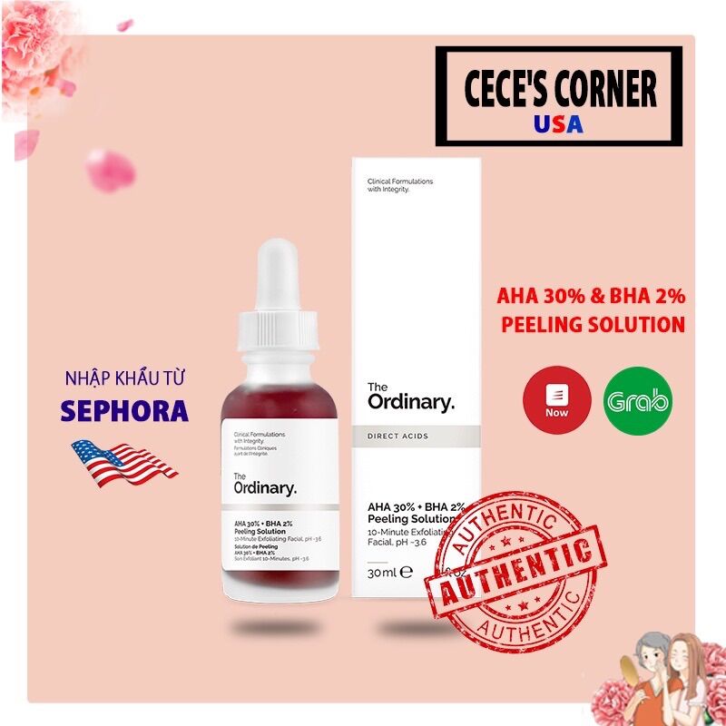 Tẩy da chết hóa học - the ordinary aha 30% bha 2% peeling solution 10ml / 30ml